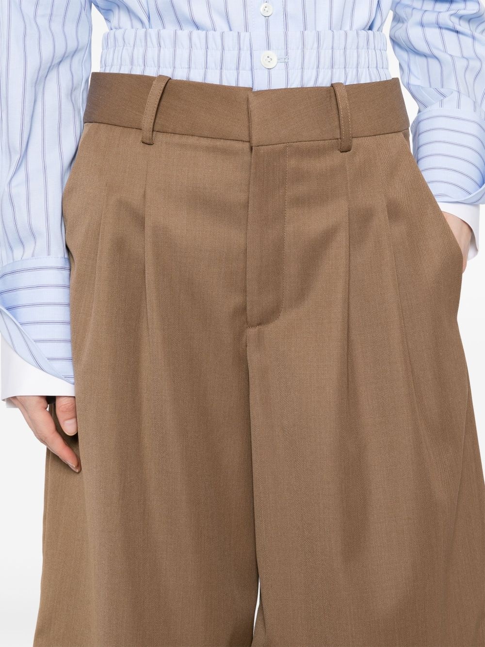double-waistband wide leg shorts - 5