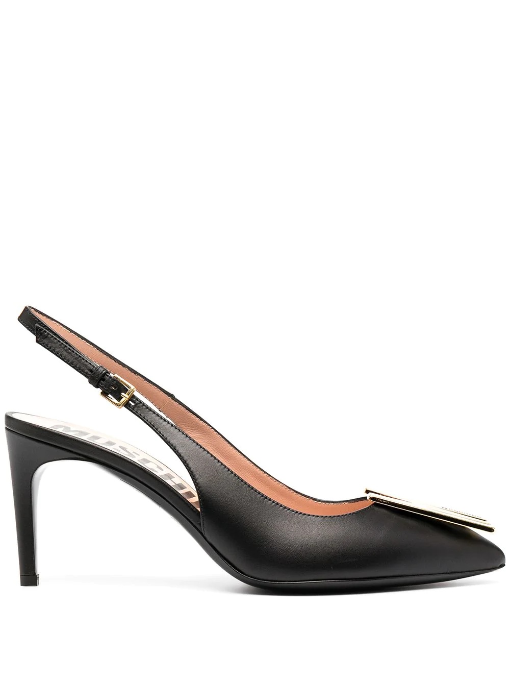 M plaque slingback pumps - 1