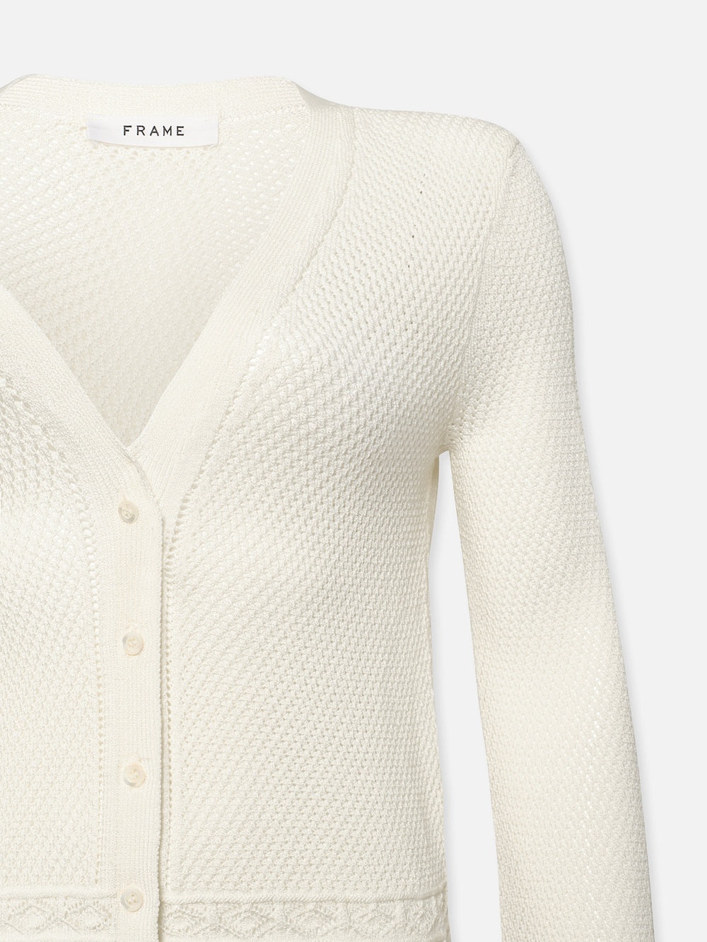 Pointelle Cardi in Cream - 2