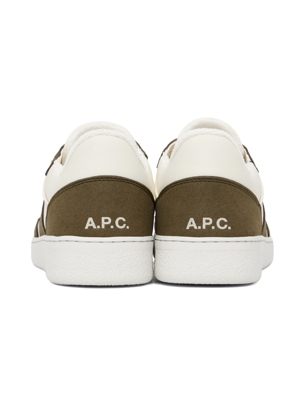 Off-White & Khaki Plain Sneakers - 2