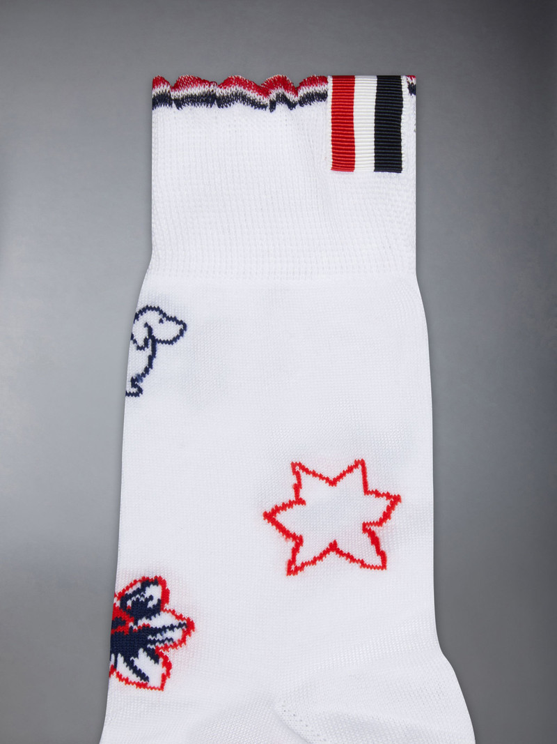 Thom Browne Cotton Hector Floral Scalloped Ankle Socks outlook