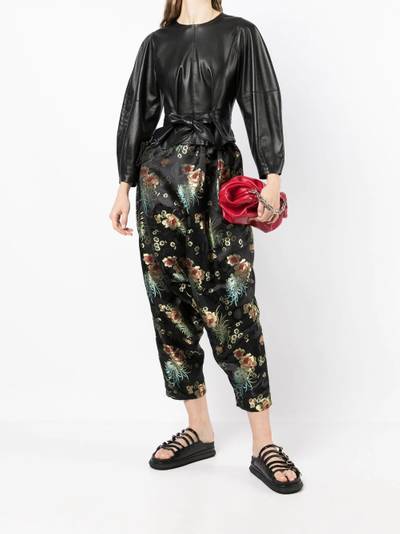 Junya Watanabe jacquard tapered-leg cropped trousers outlook