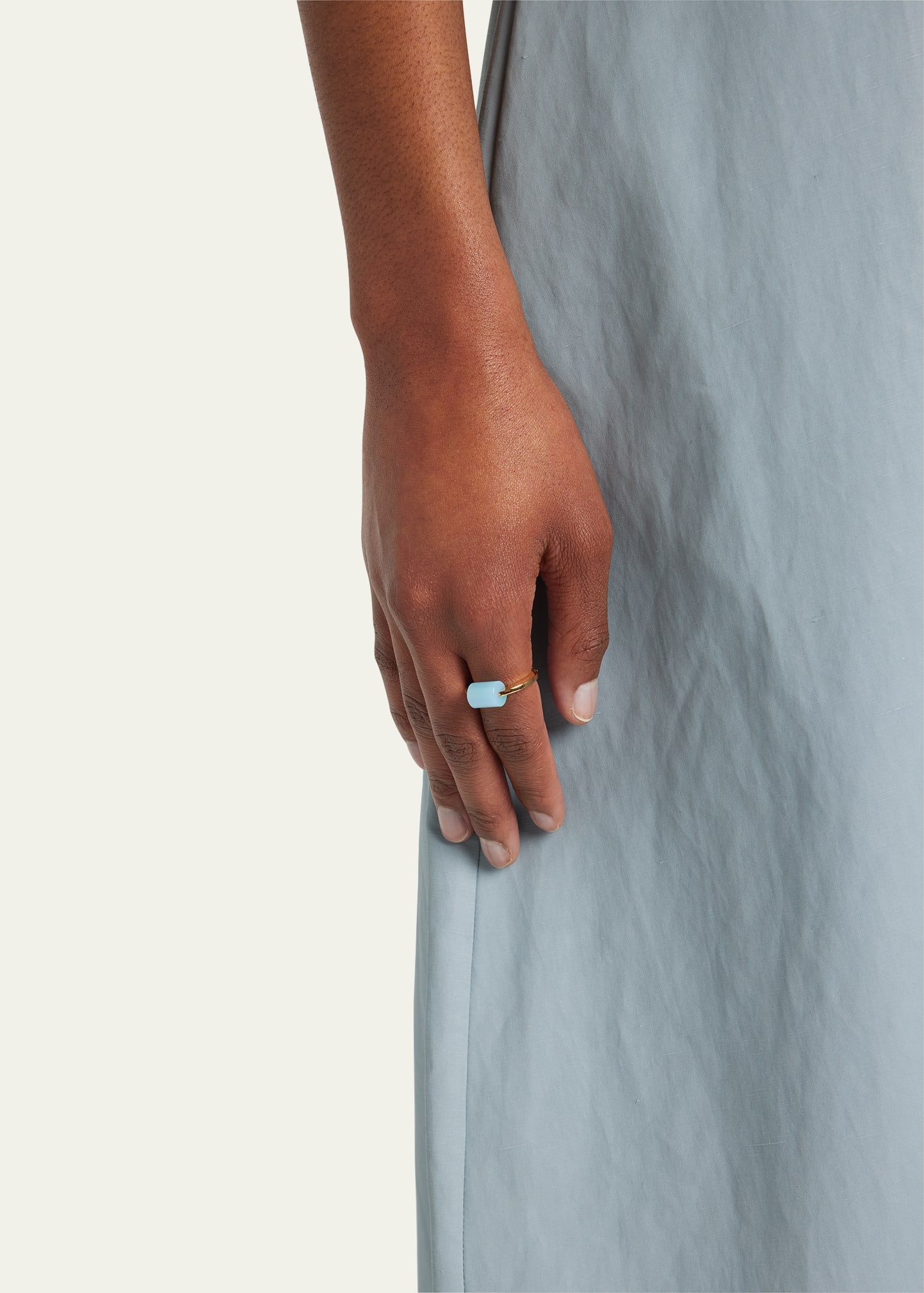 Deco Cilindro Ring with Blue Agate - 2