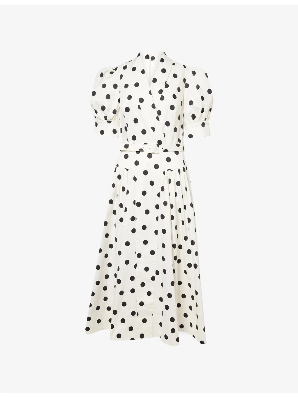 Maisie Polka-Dot Cotton-Blend Midi Dress - 1