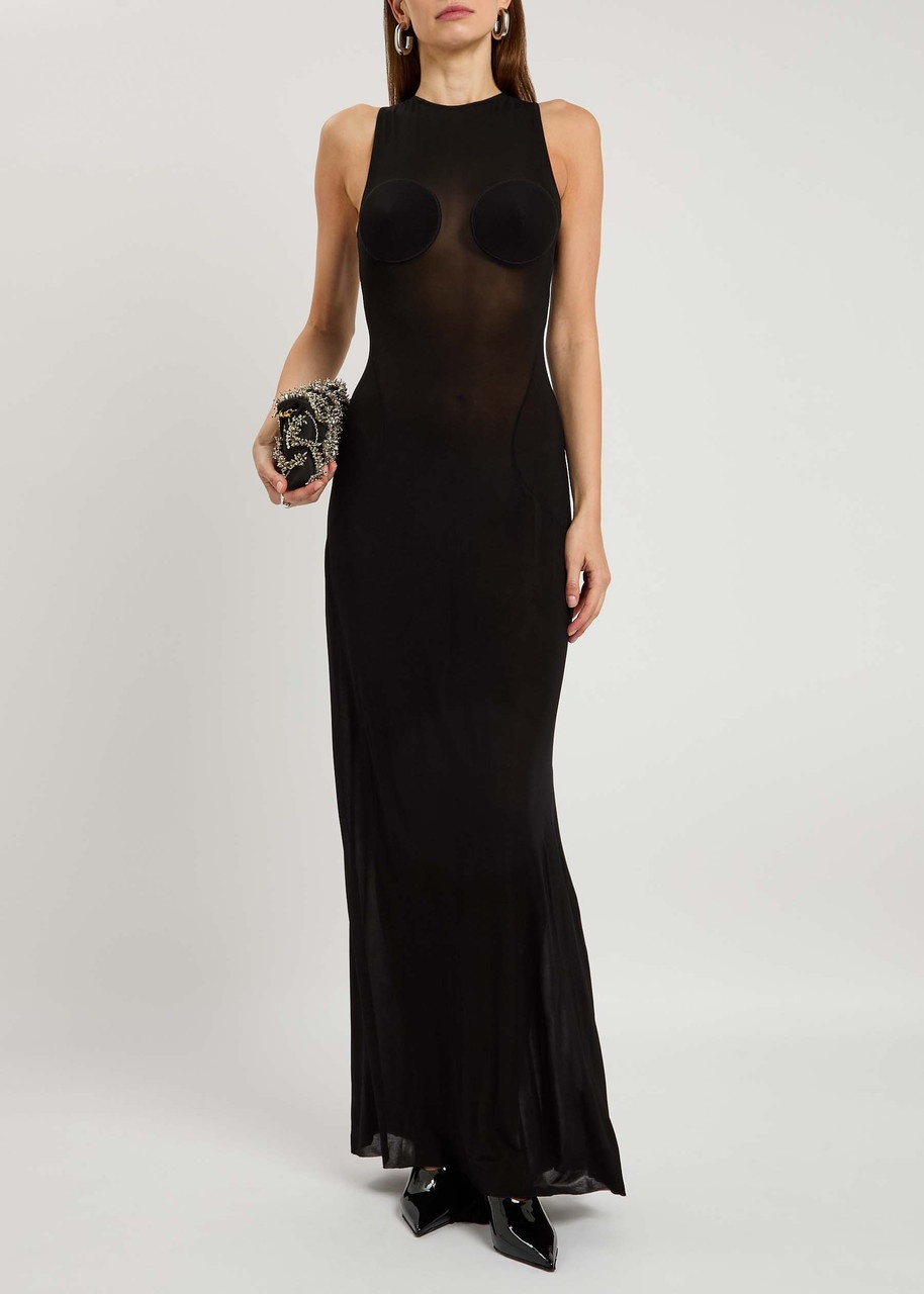 Jean Paul Gaultier Semi-sheer Stretch-jersey Maxi Dress - 4