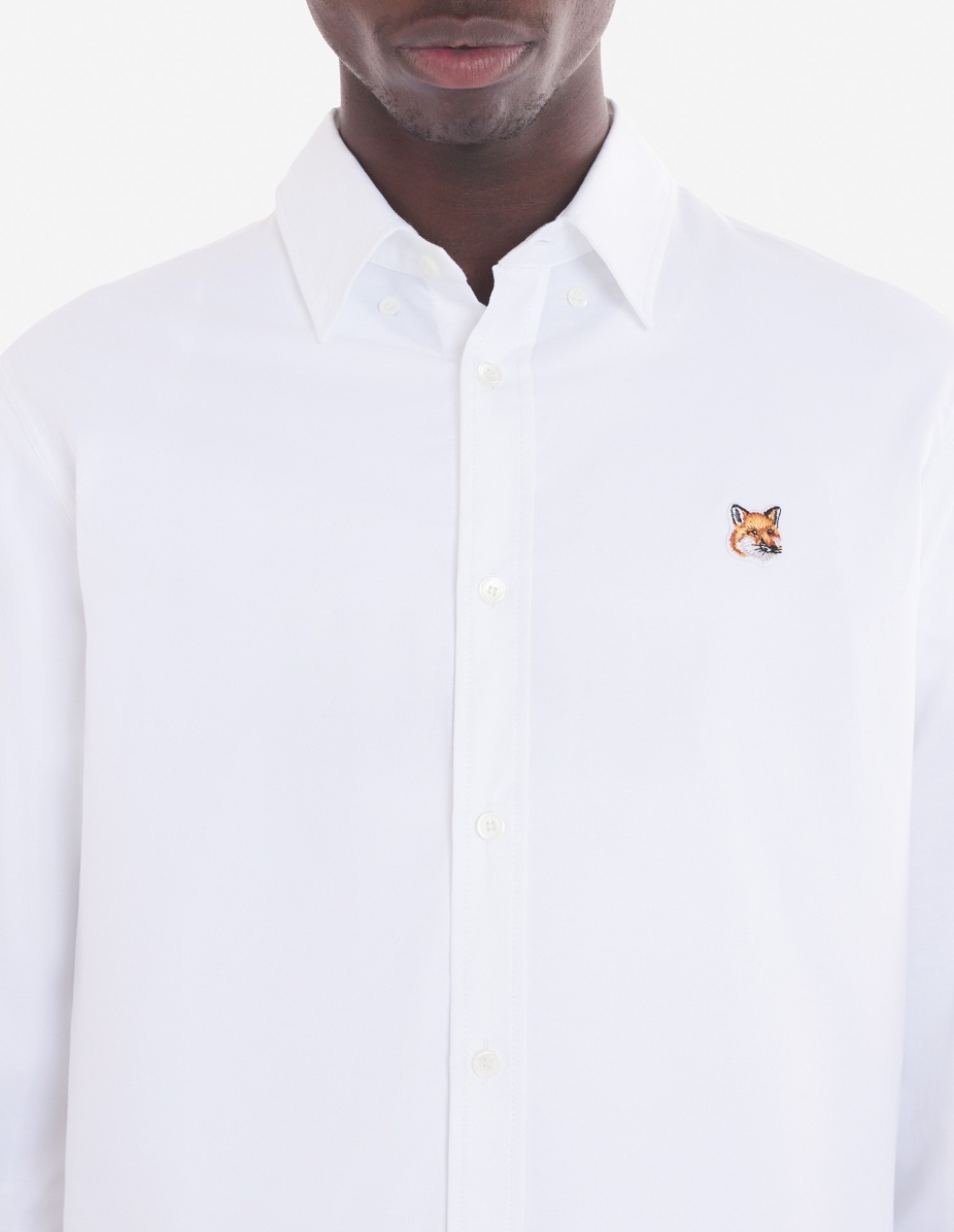 BUTTON DOWN CLASSIC SHIRT WITH INSTITUTIONAL FOX HEAD PATCH IN OXFORD - 5