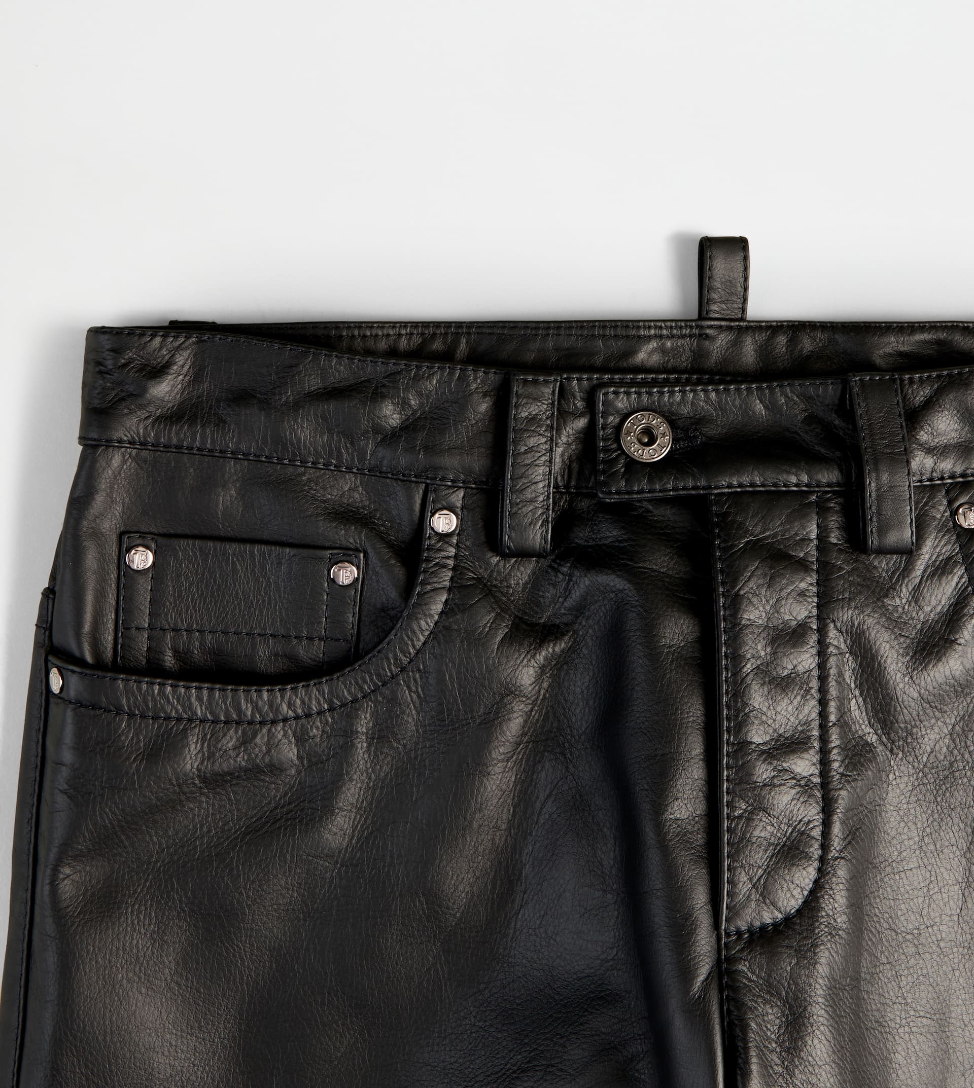 PANTS IN LEATHER - BLACK - 4