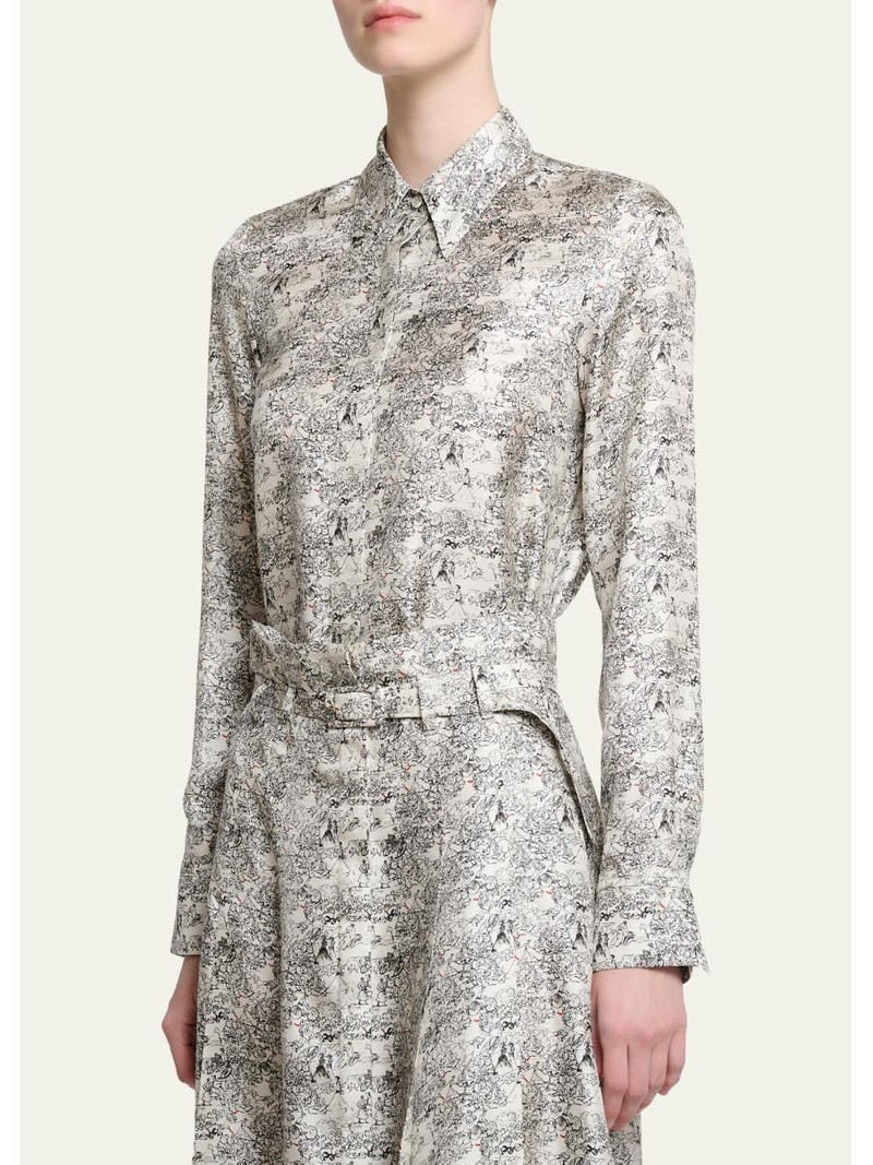 Cruz Printed Silk Twill Button-Down Shirt 4