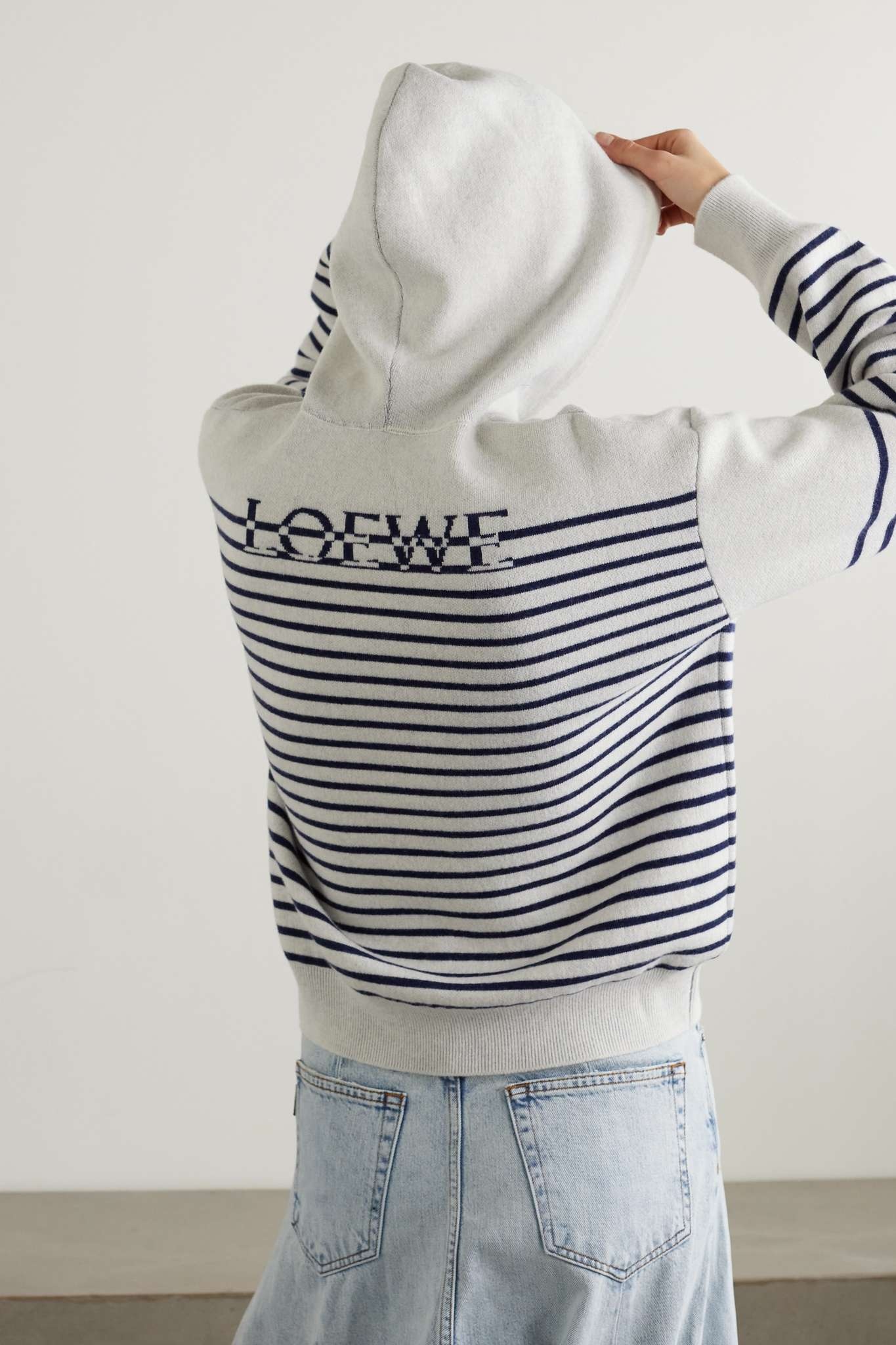 Striped wool-blend jacquard hoodie - 3