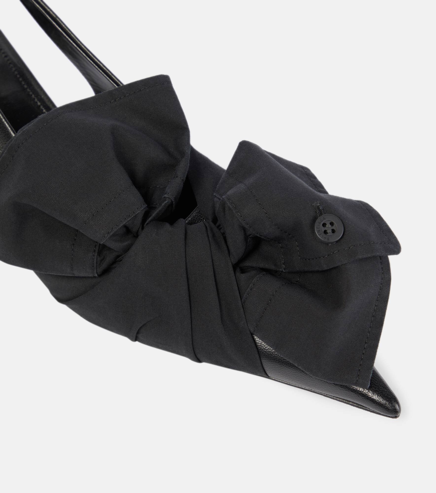 Bow-detail leather slingback pumps - 6