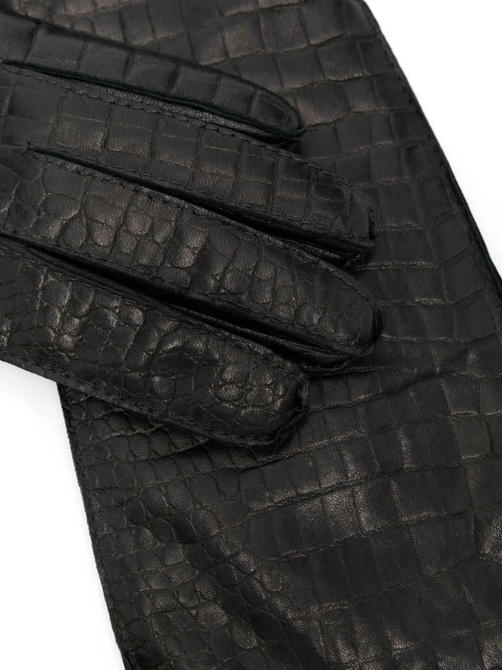 croc-effect long gloves - 2