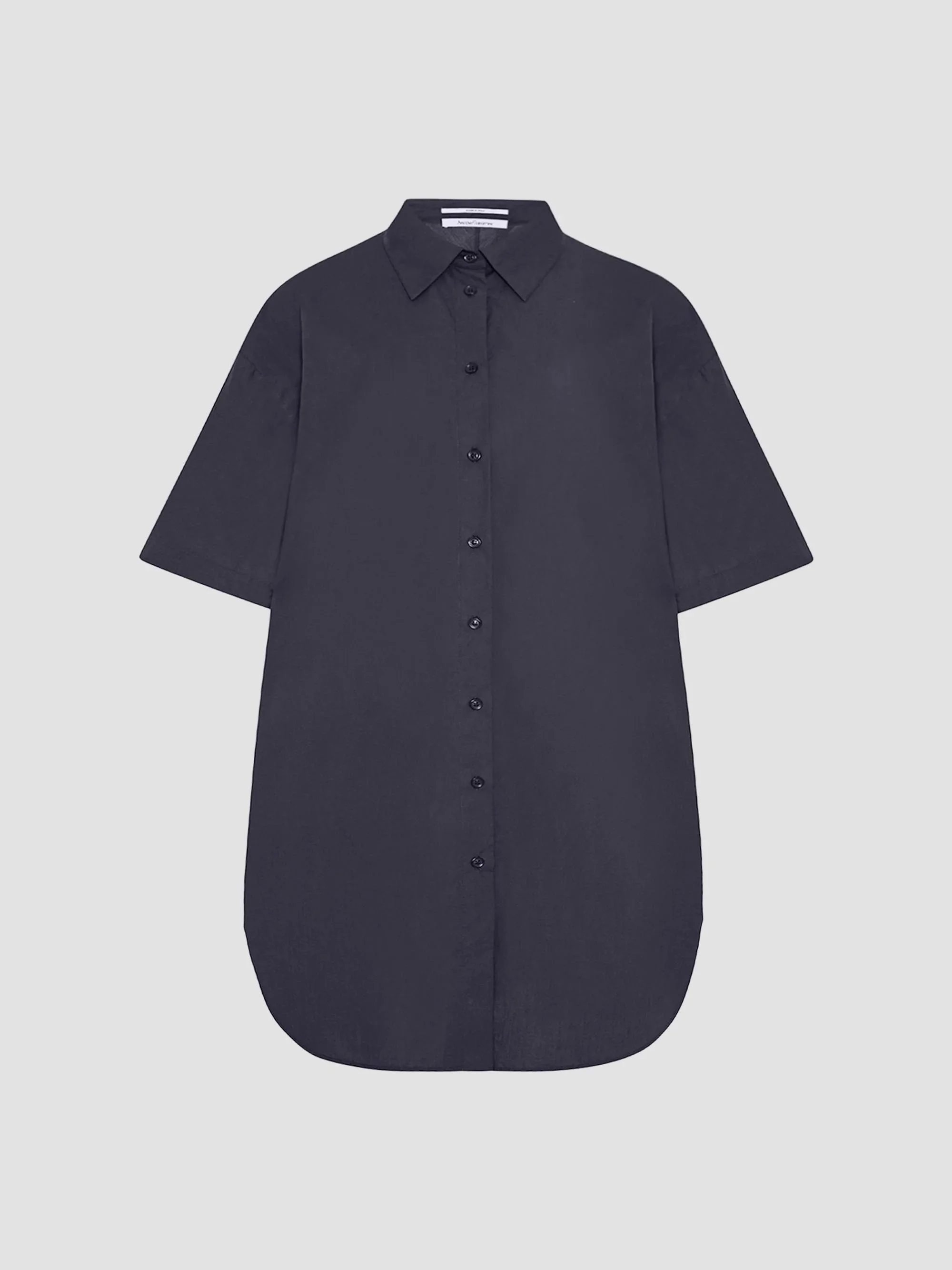 Women's Short Shirt Dress - Midnight - 1