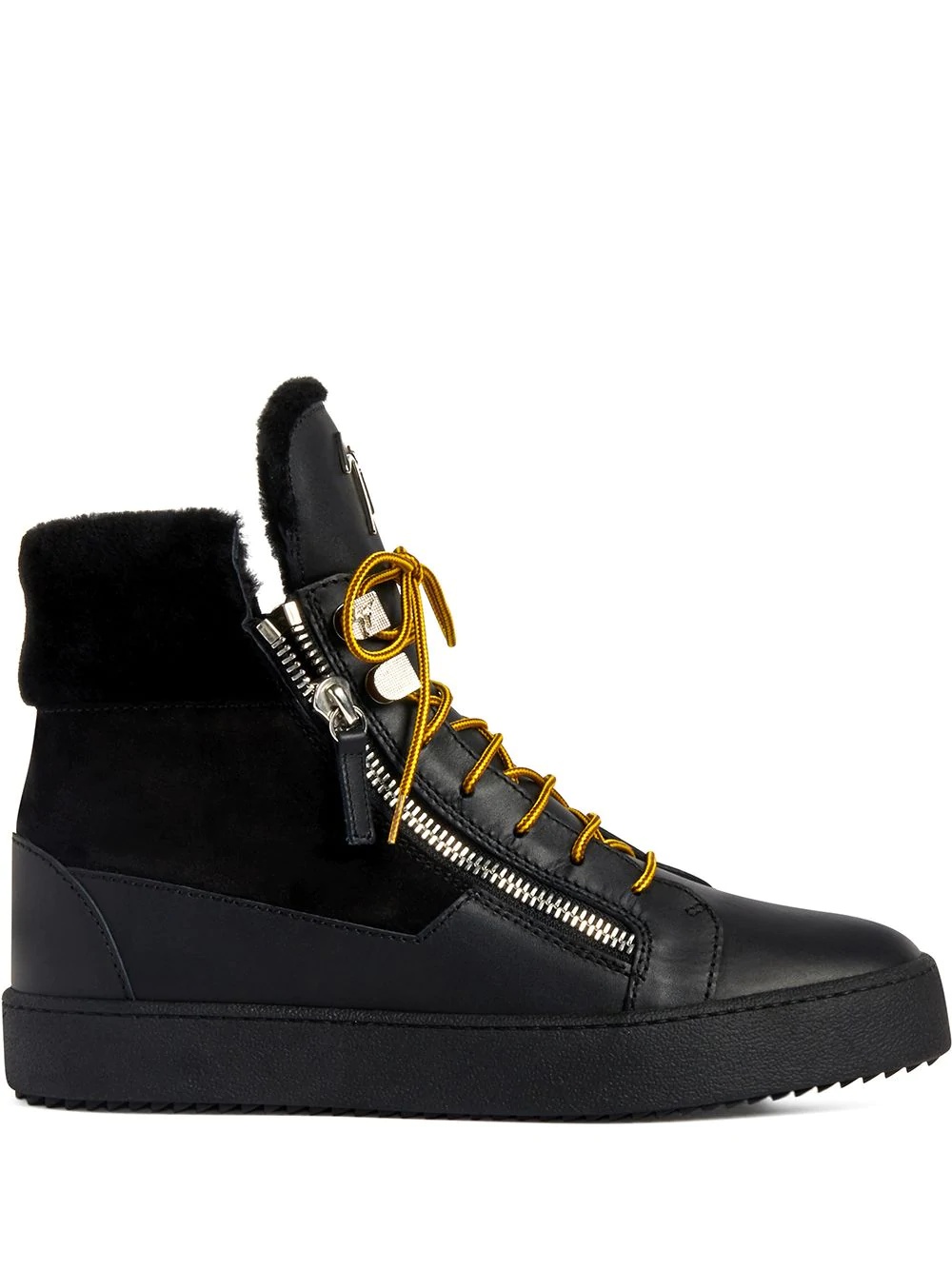 Trek shearling-trimmed high-top sneakers - 1