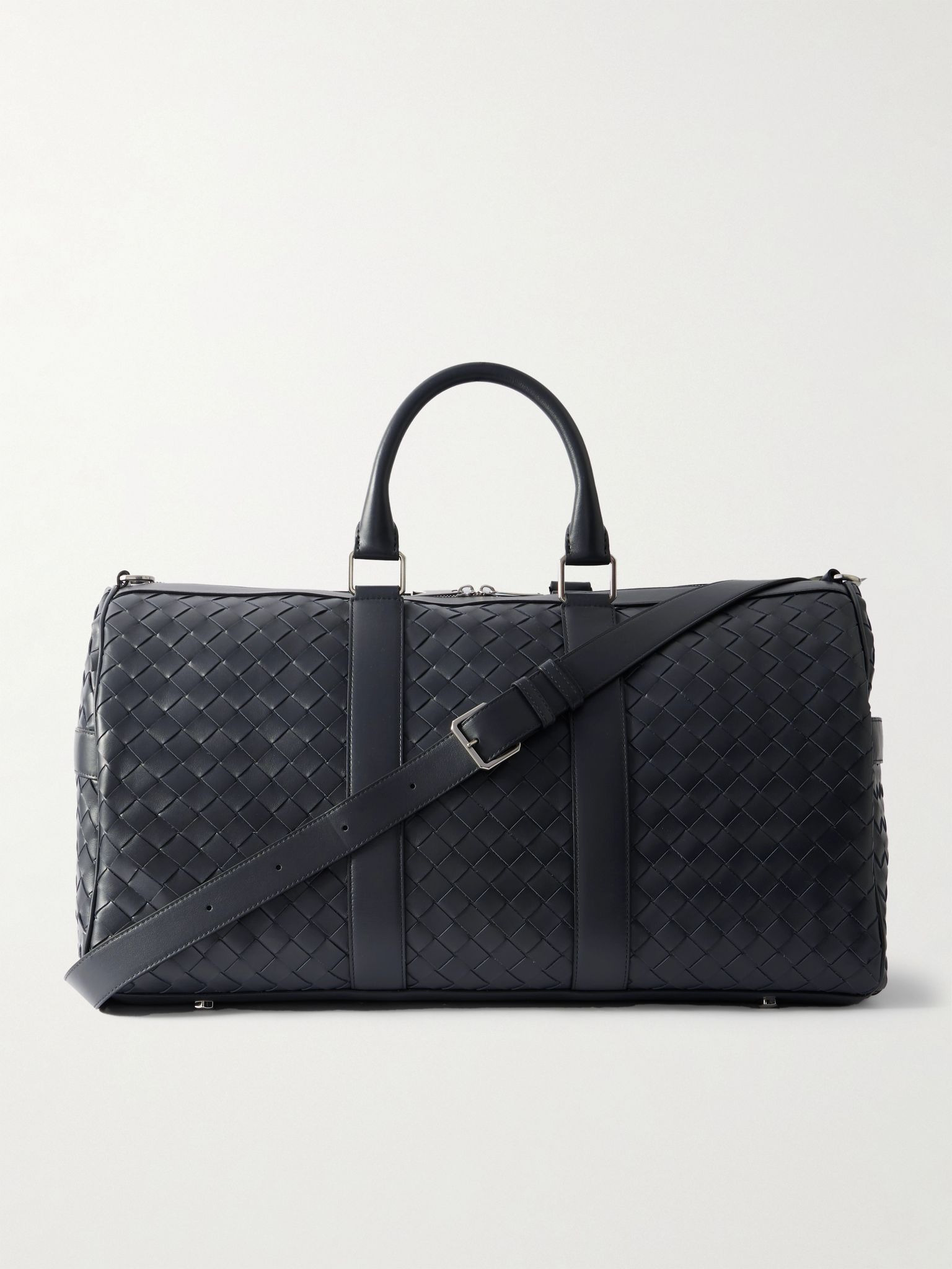 Intrecciato Leather Weekend Bag Charcoal - 1
