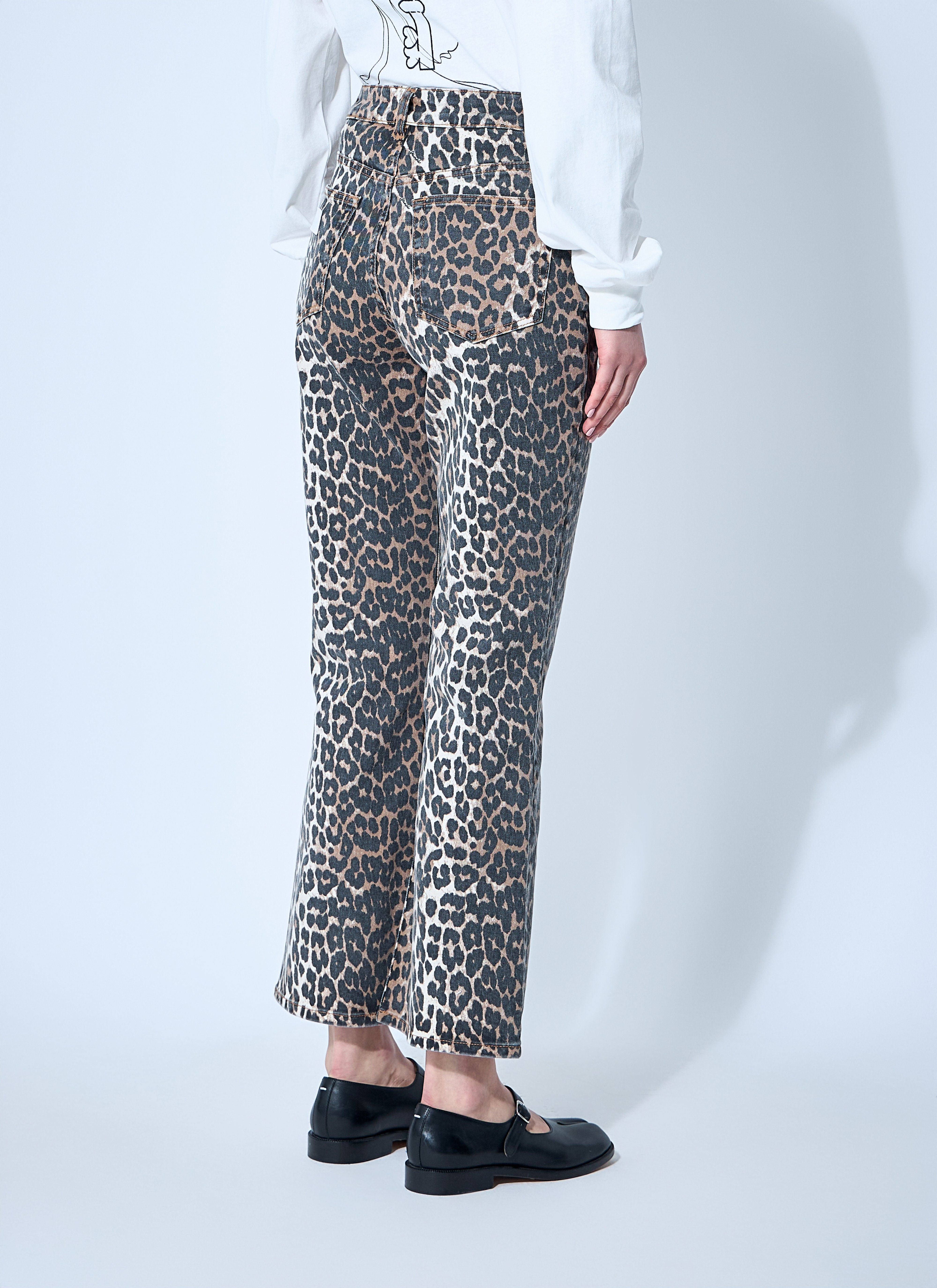Ganni Women Betzy Leopard Print Jeans - 4