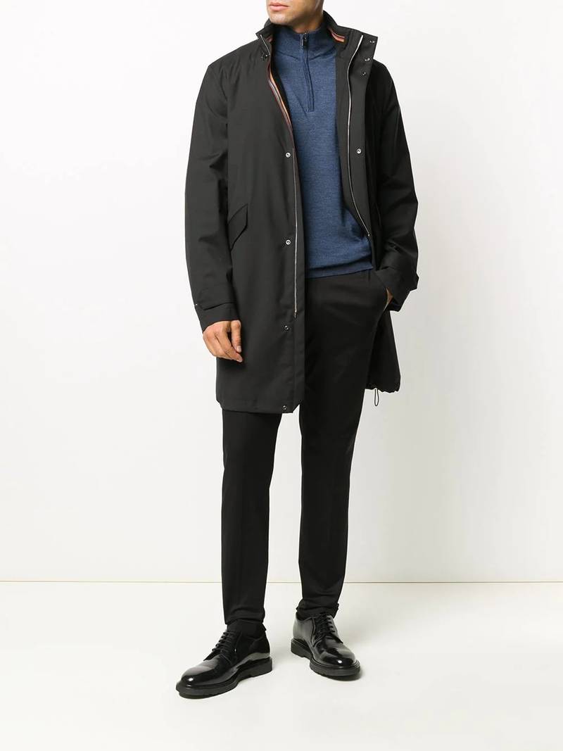 Canali zipped funnel-neck pullover outlook