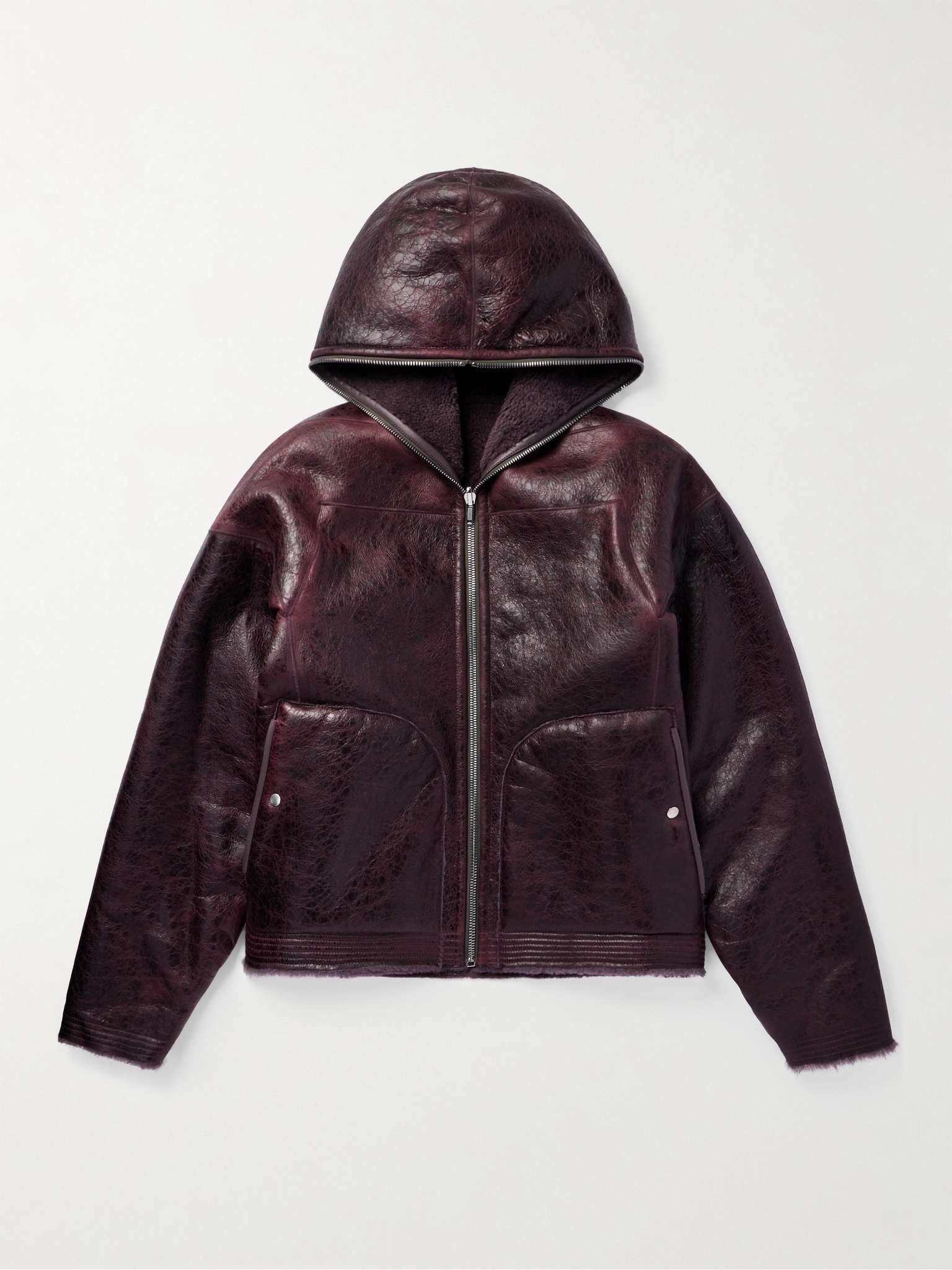 rick owens shearling leather jacket