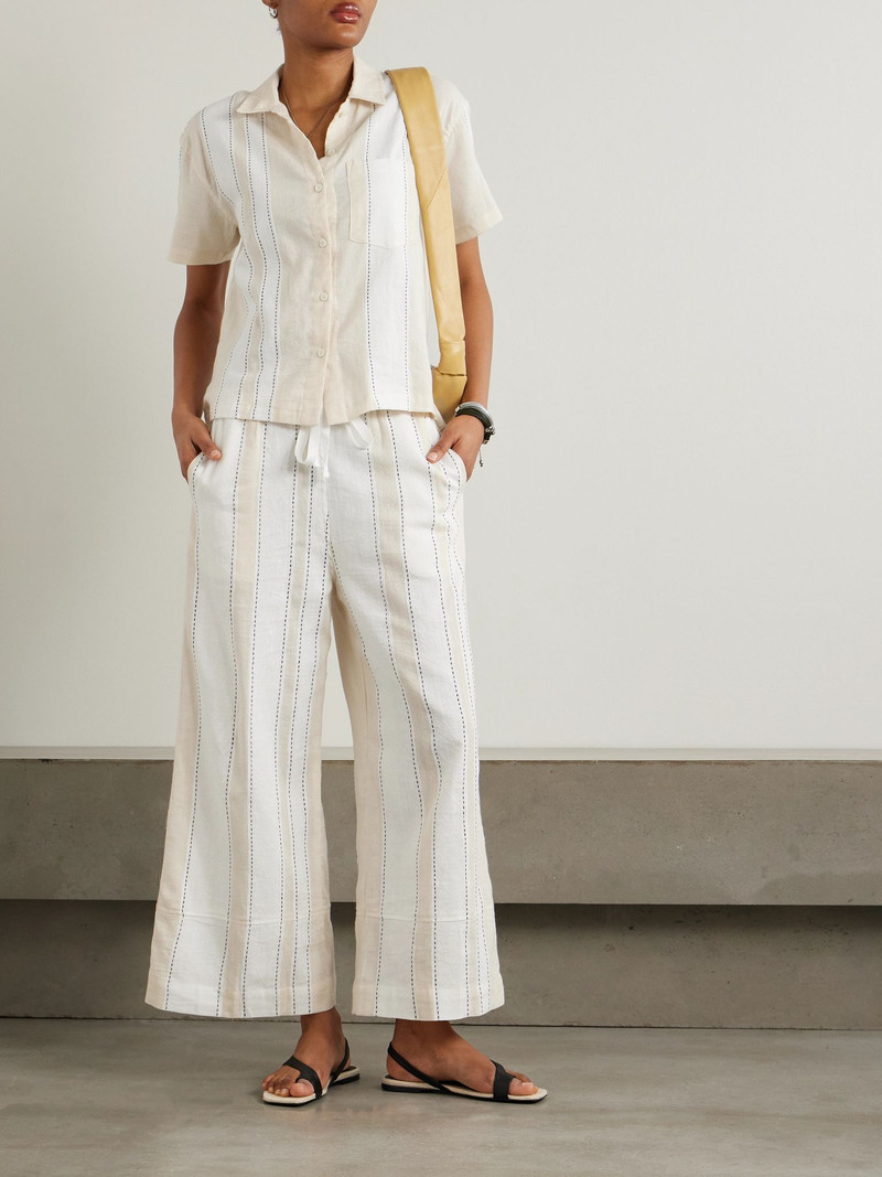 lemlem Desta striped cotton-blend wide-leg pants Cream outlook