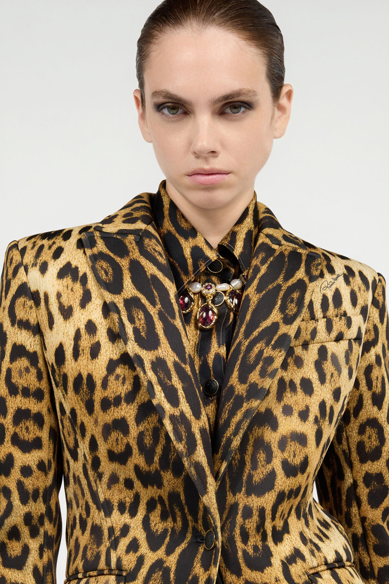 Single-Breasted Blazer With Jaguar Skin Print 5