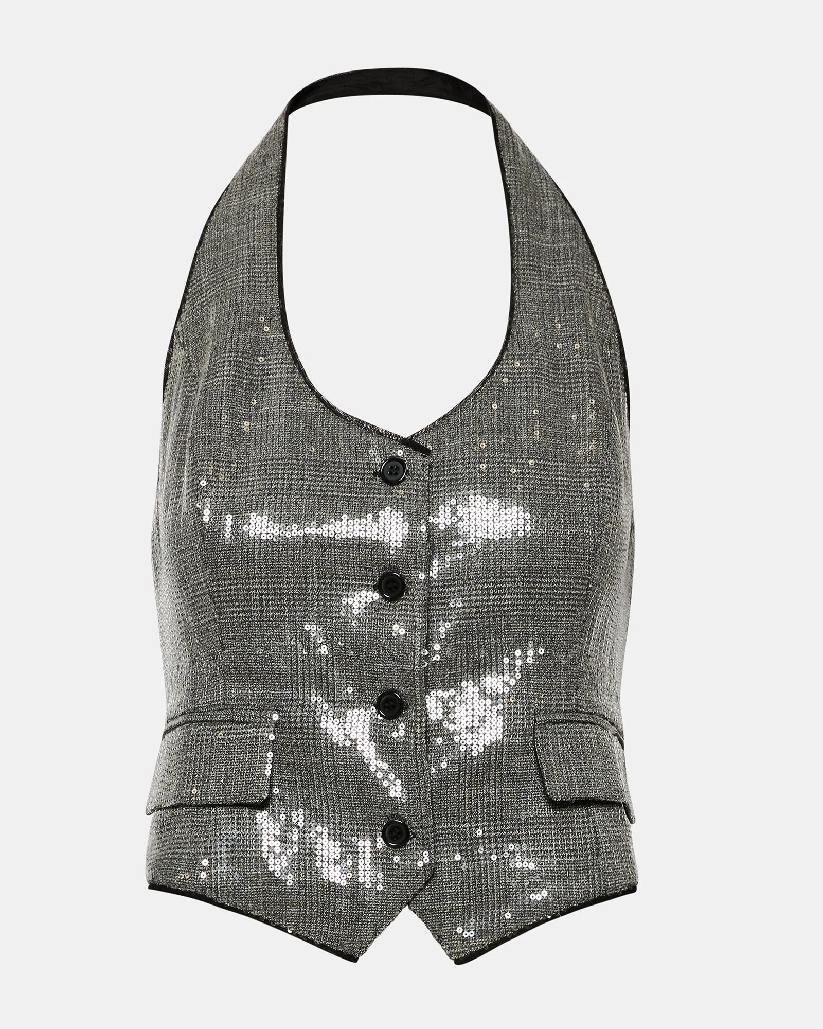 CHANDELLER VEST BLACK PLAID - 1