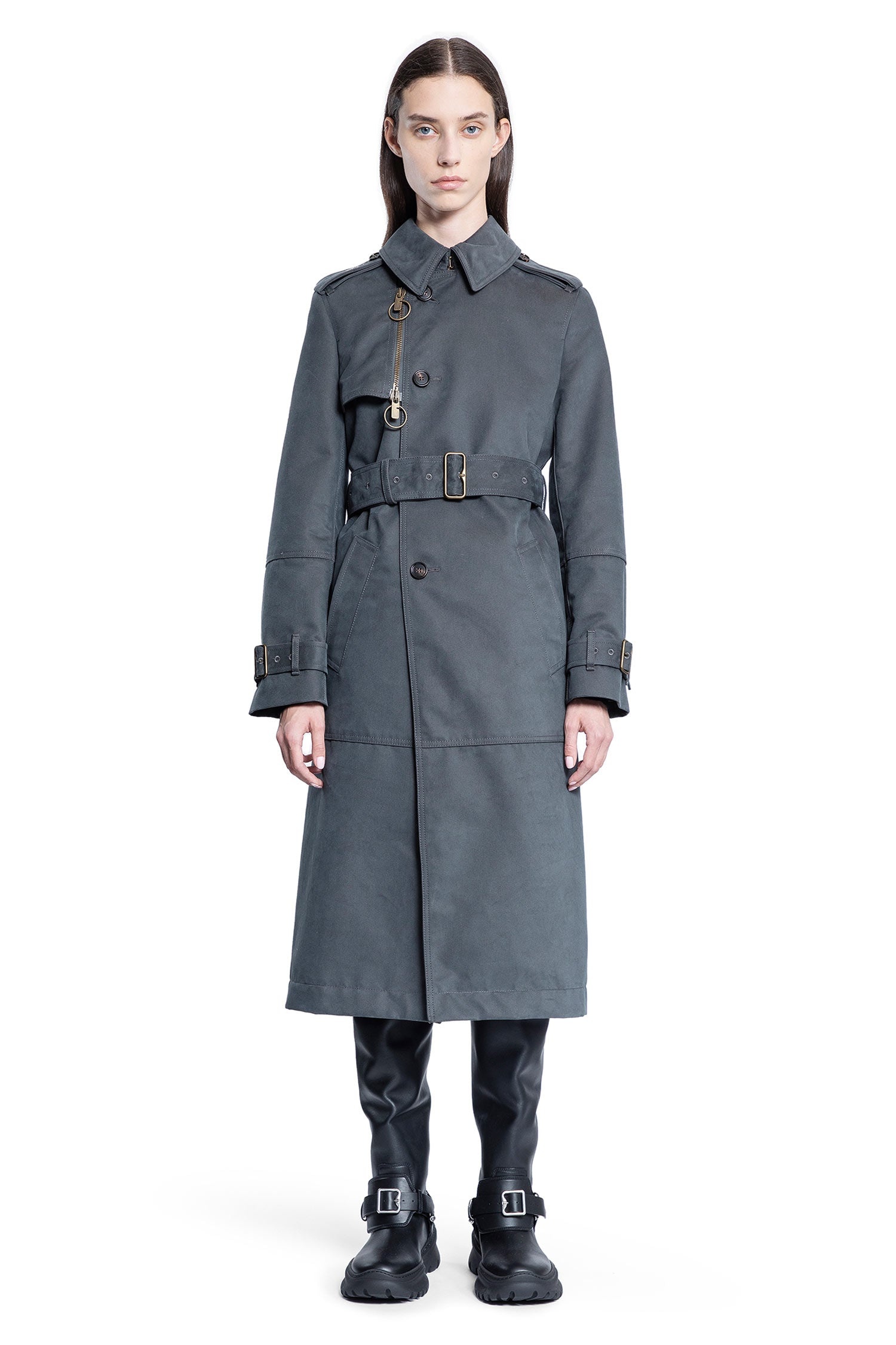 Long-Cotton-Nylon-Trench-Coat - 1