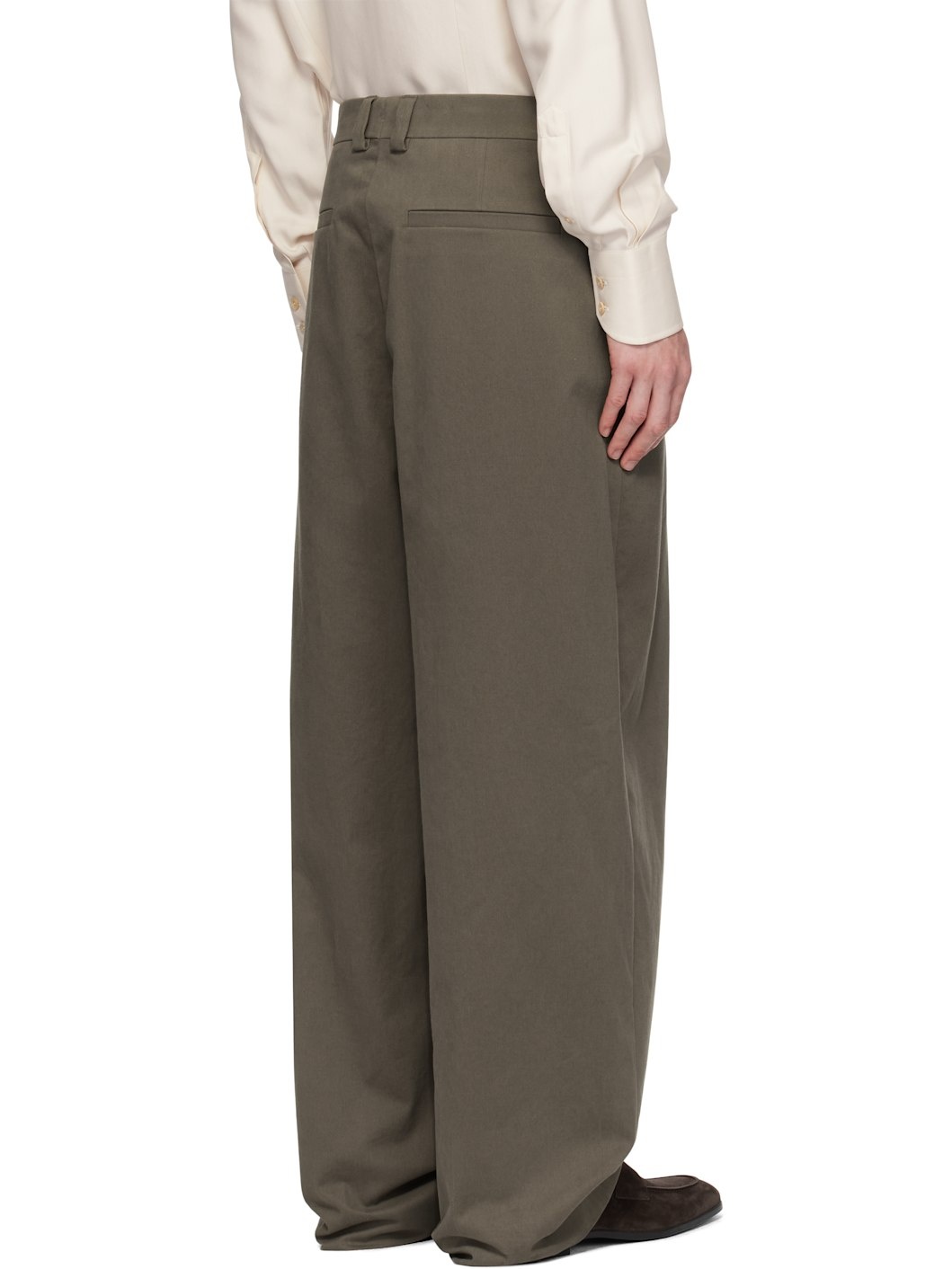 Brown Inverted Pleats Trousers - 3