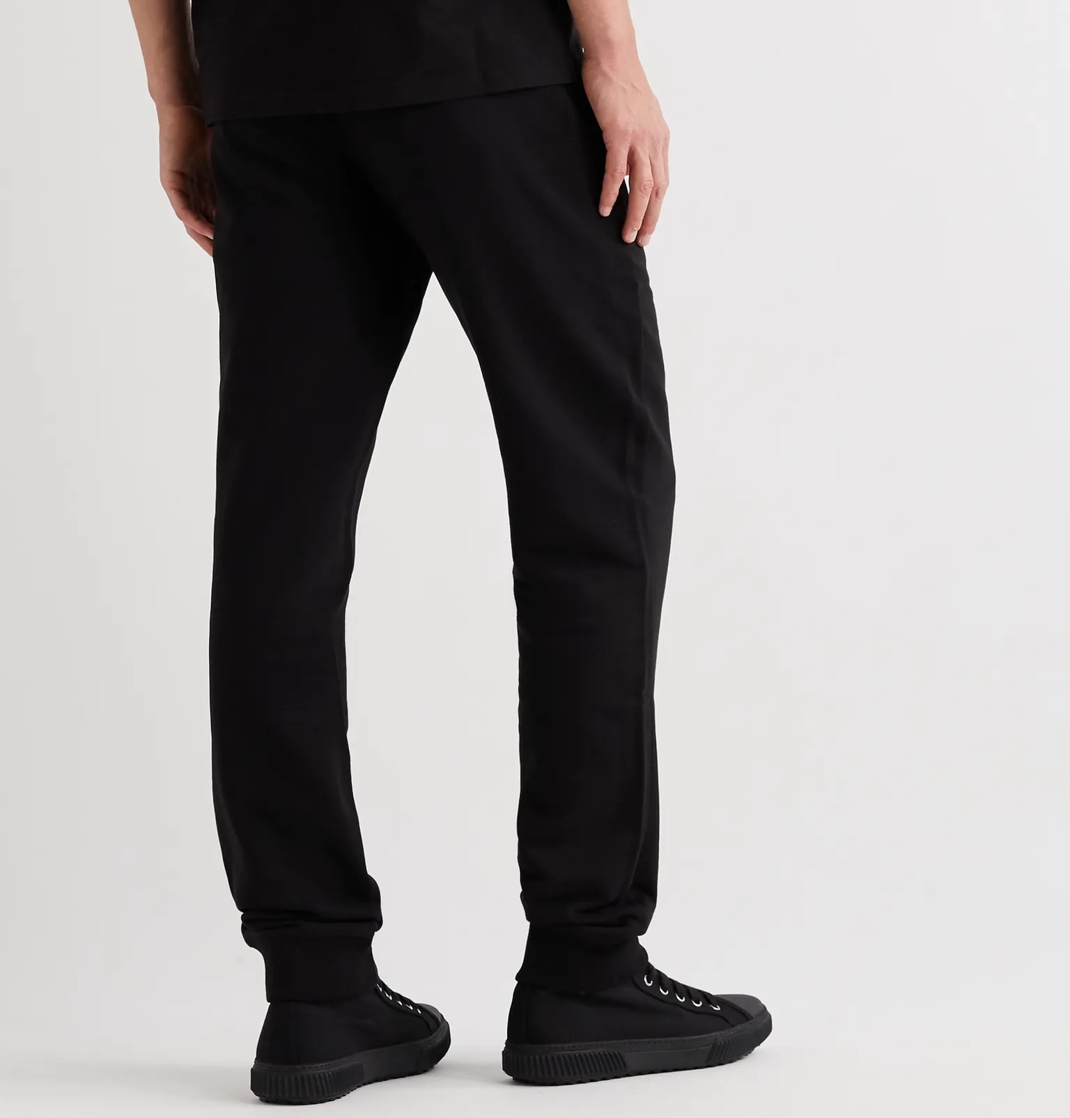 Slim-Fit Tapered Striped Fleece-Back Cotton-Jersey Sweatpants - 4