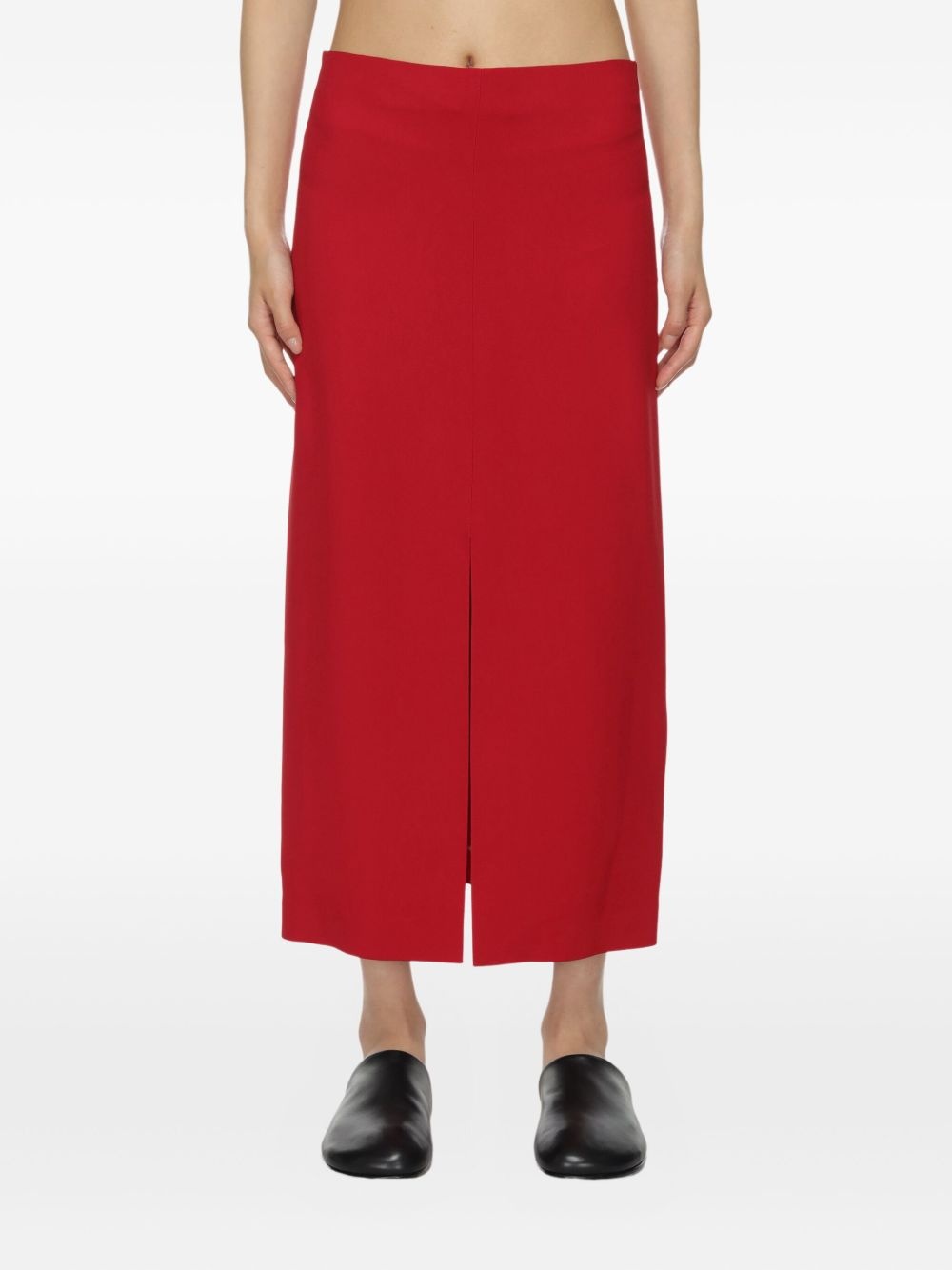 front-slit midi skirt - 4