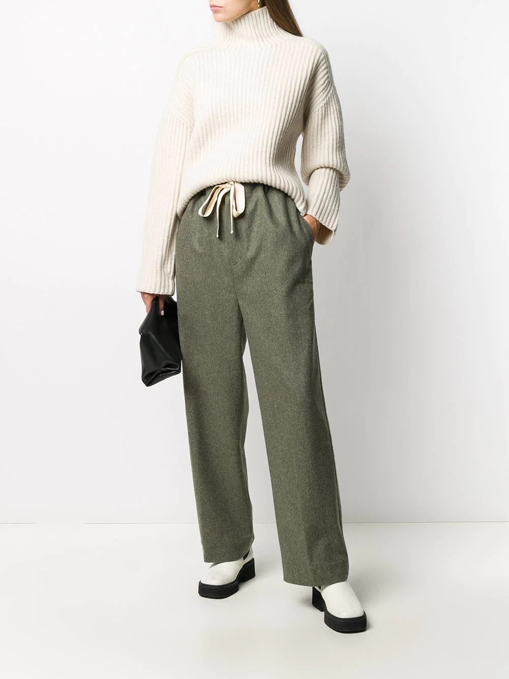 drawstring straight-leg trousers - 2