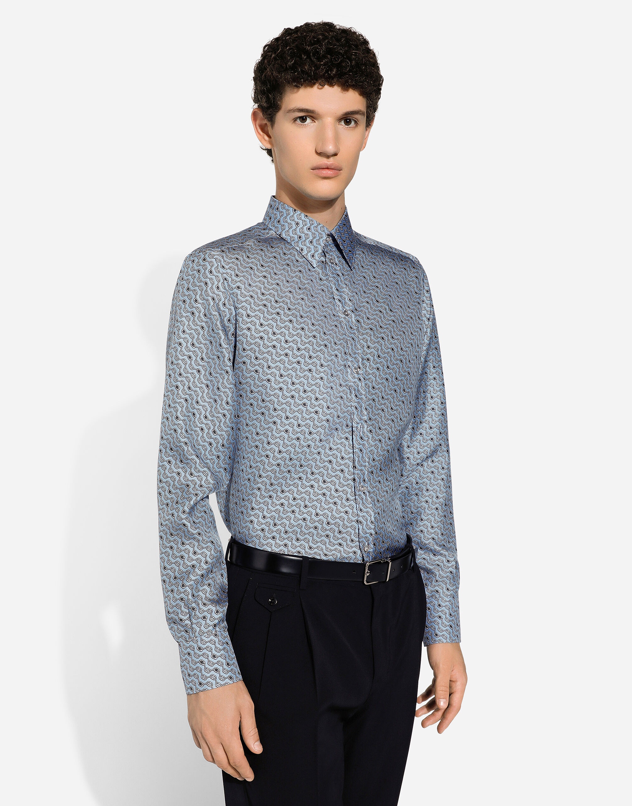 Silk Martini-fit shirt with tie print - 4