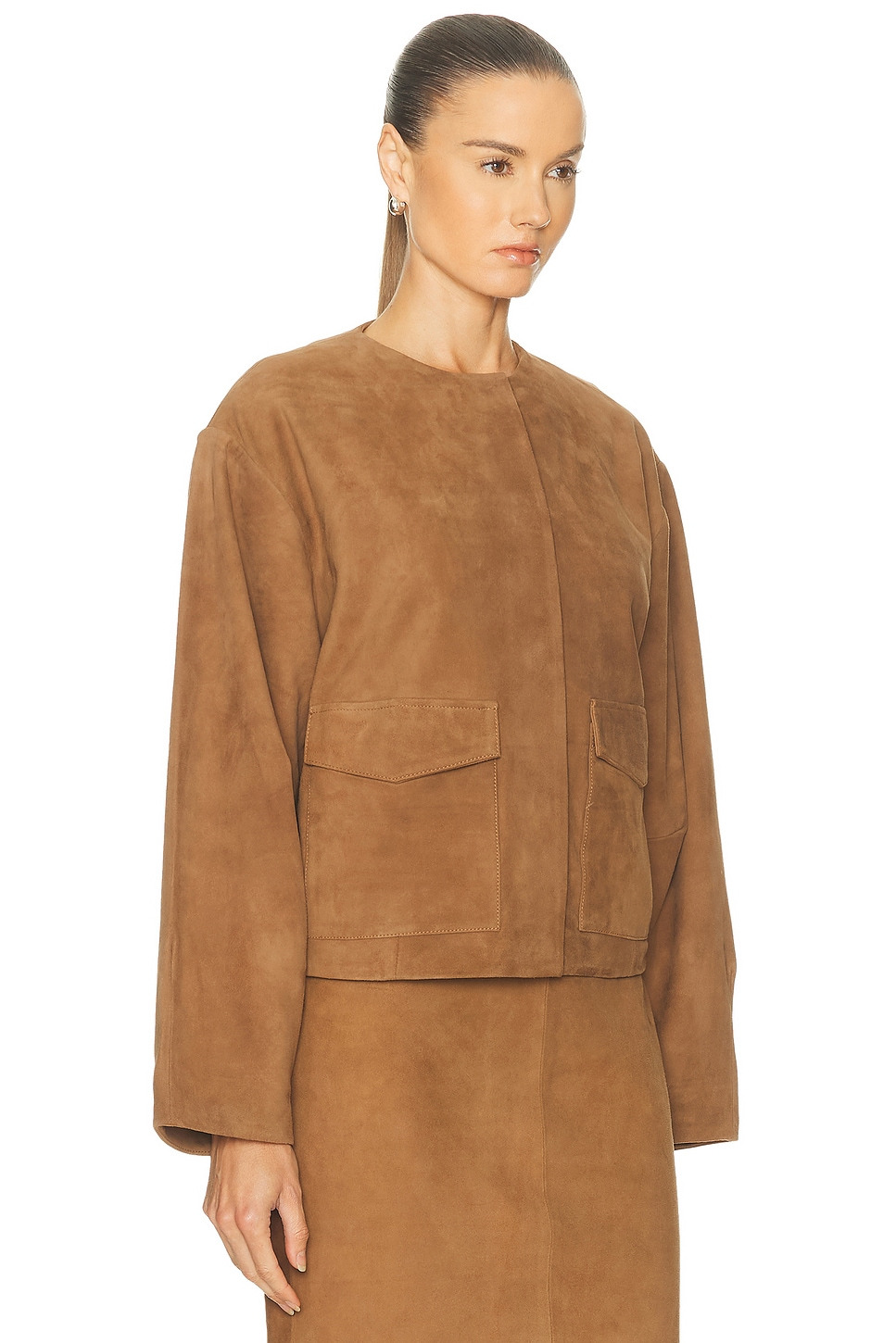 Suede Utility Cocoon Bomber Jacket - 2