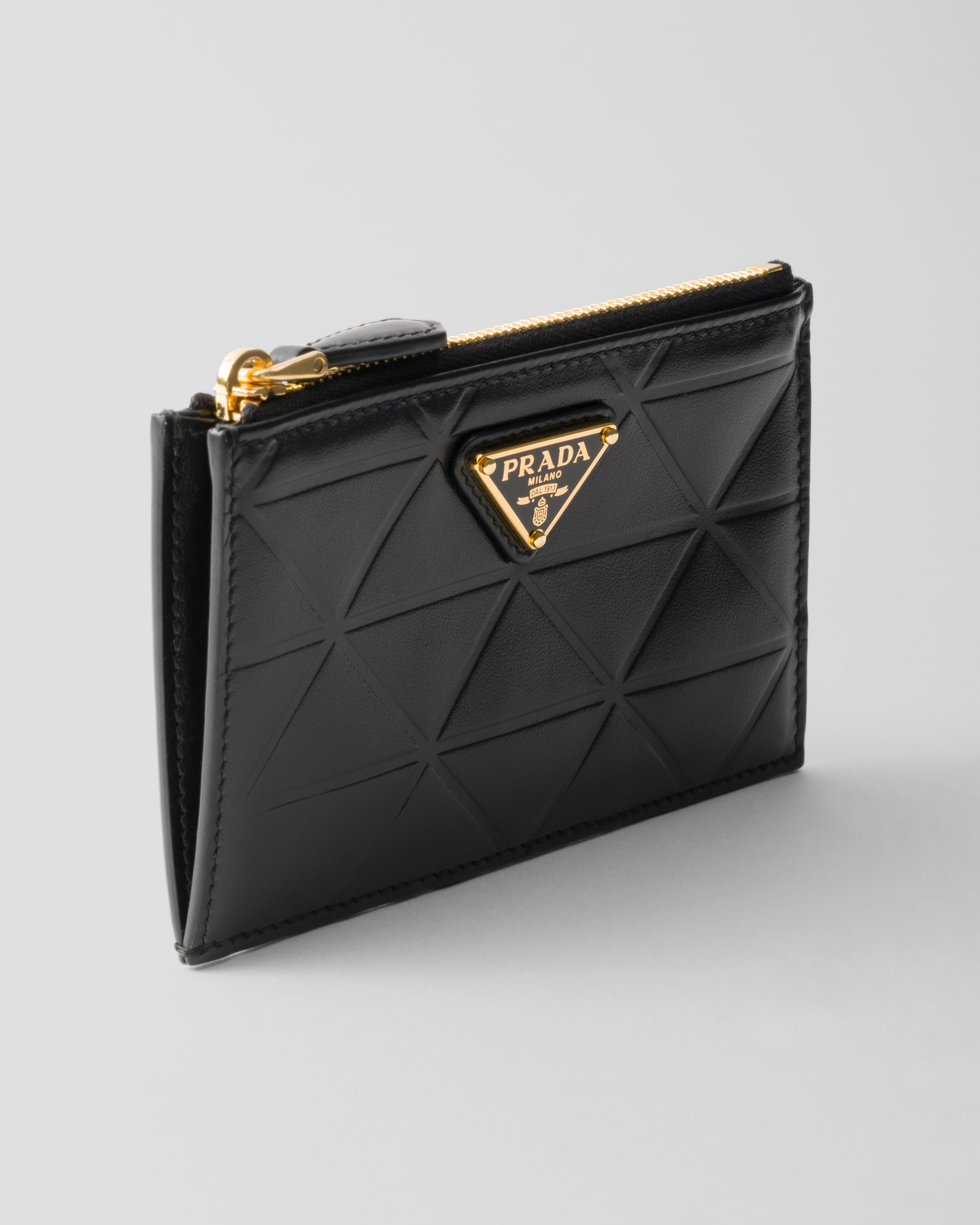 Leather card holder with triangle motif - 2