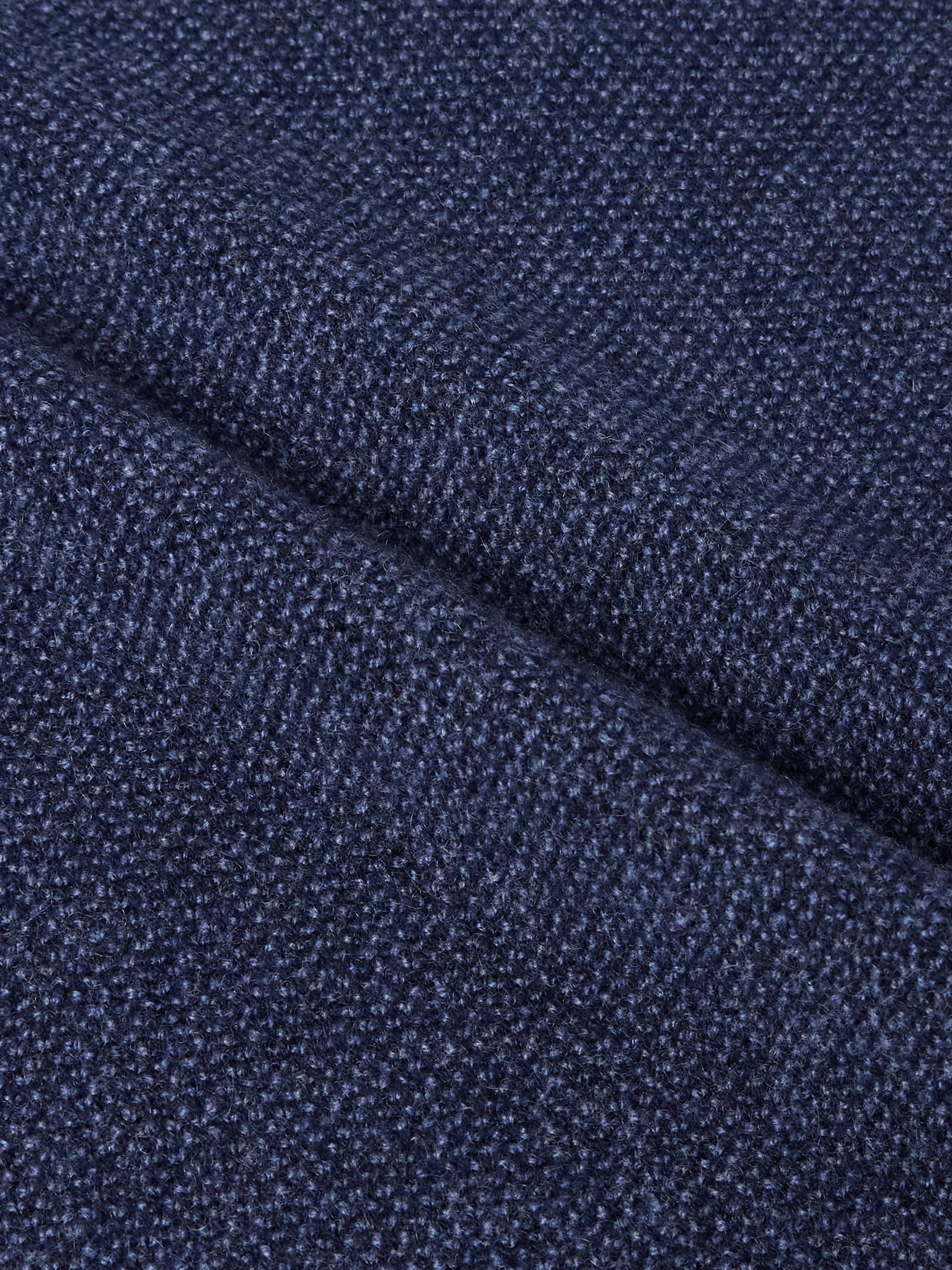 Slim-Fit Suede-Trimmed Cashmere Half-Zip Sweater Navy - 6