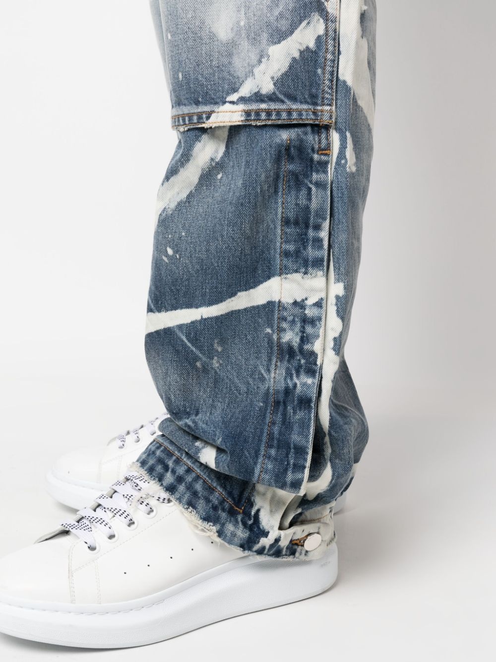 bleached straight-leg jeans - 5