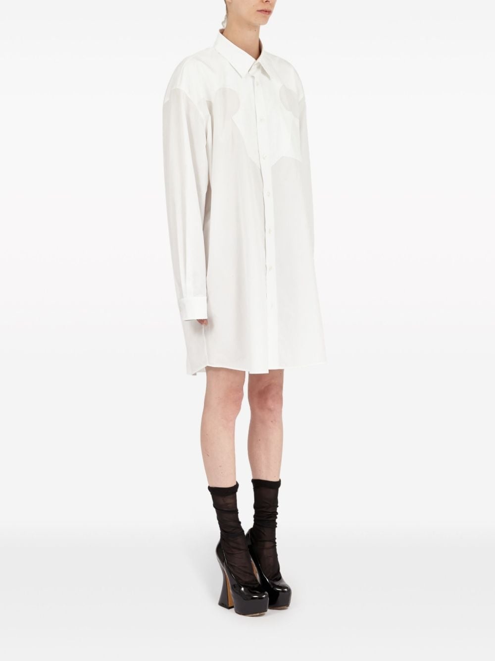 cotton-poplin mini shirtdress - 3
