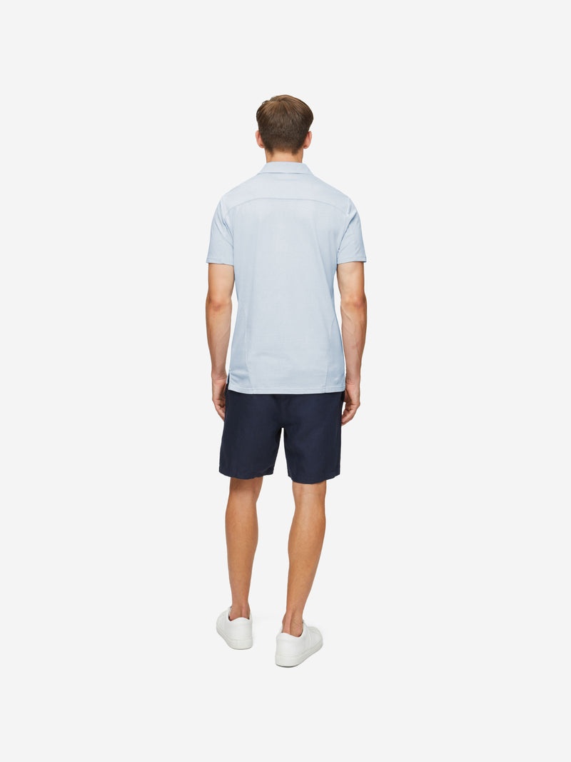 Men's Polo Shirt Ramsay 2 Pique Cotton Tencel Sky - 6