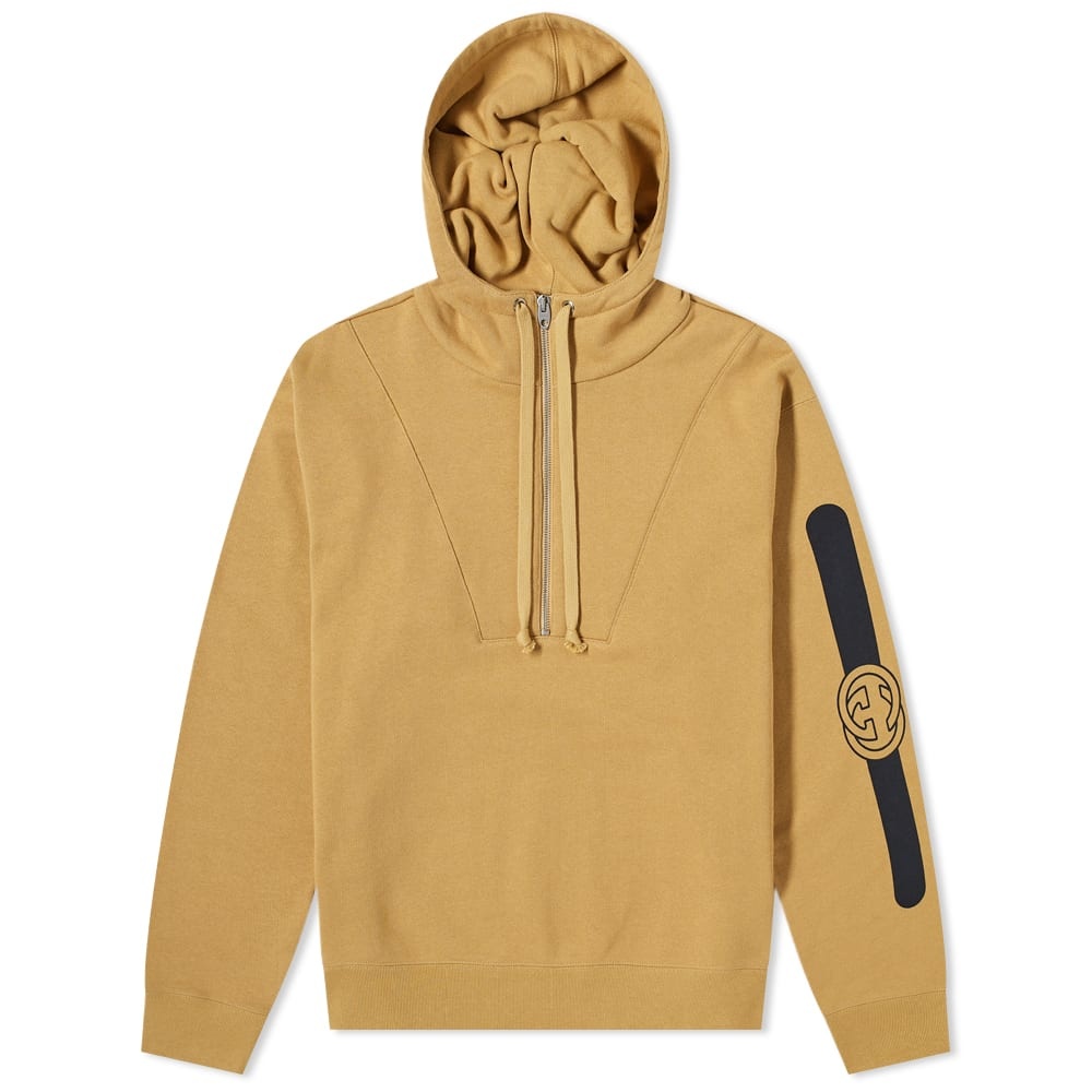 Gucci Half Zip Popover Logo Hoody - 1