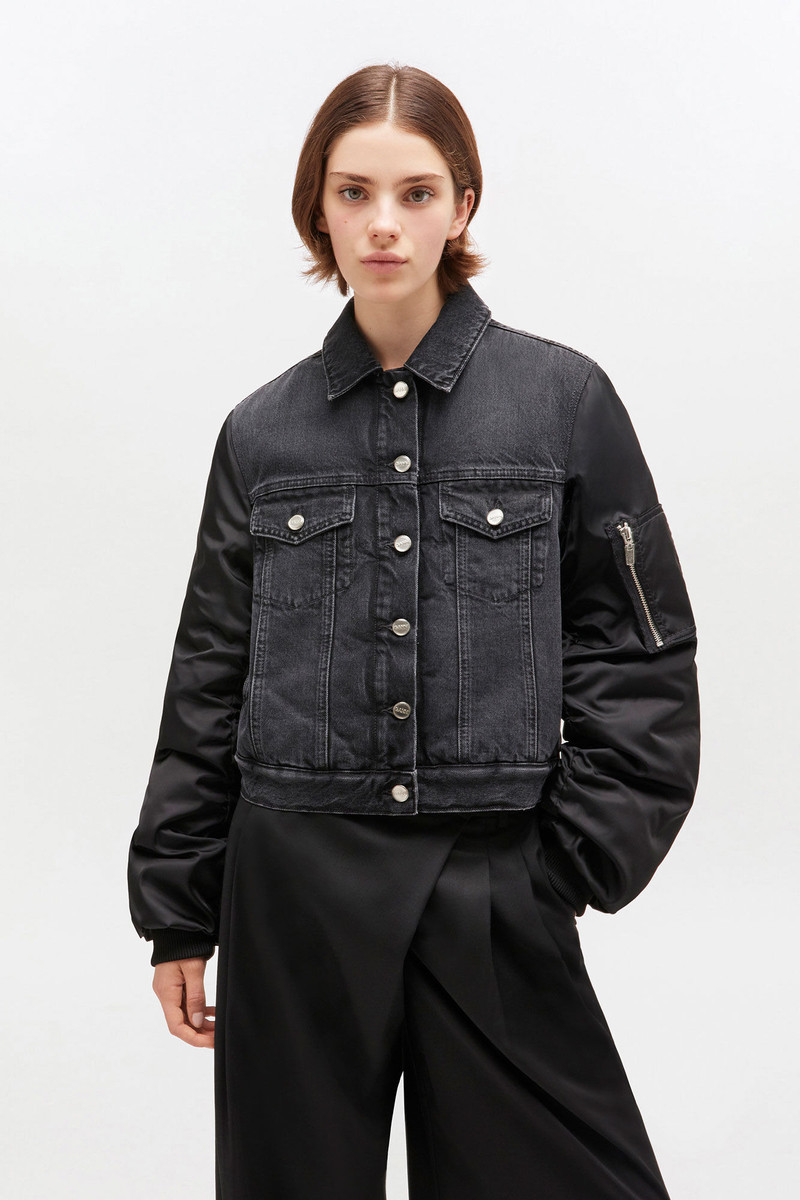 GANNI BLACK RIGID DENIM JACKET outlook