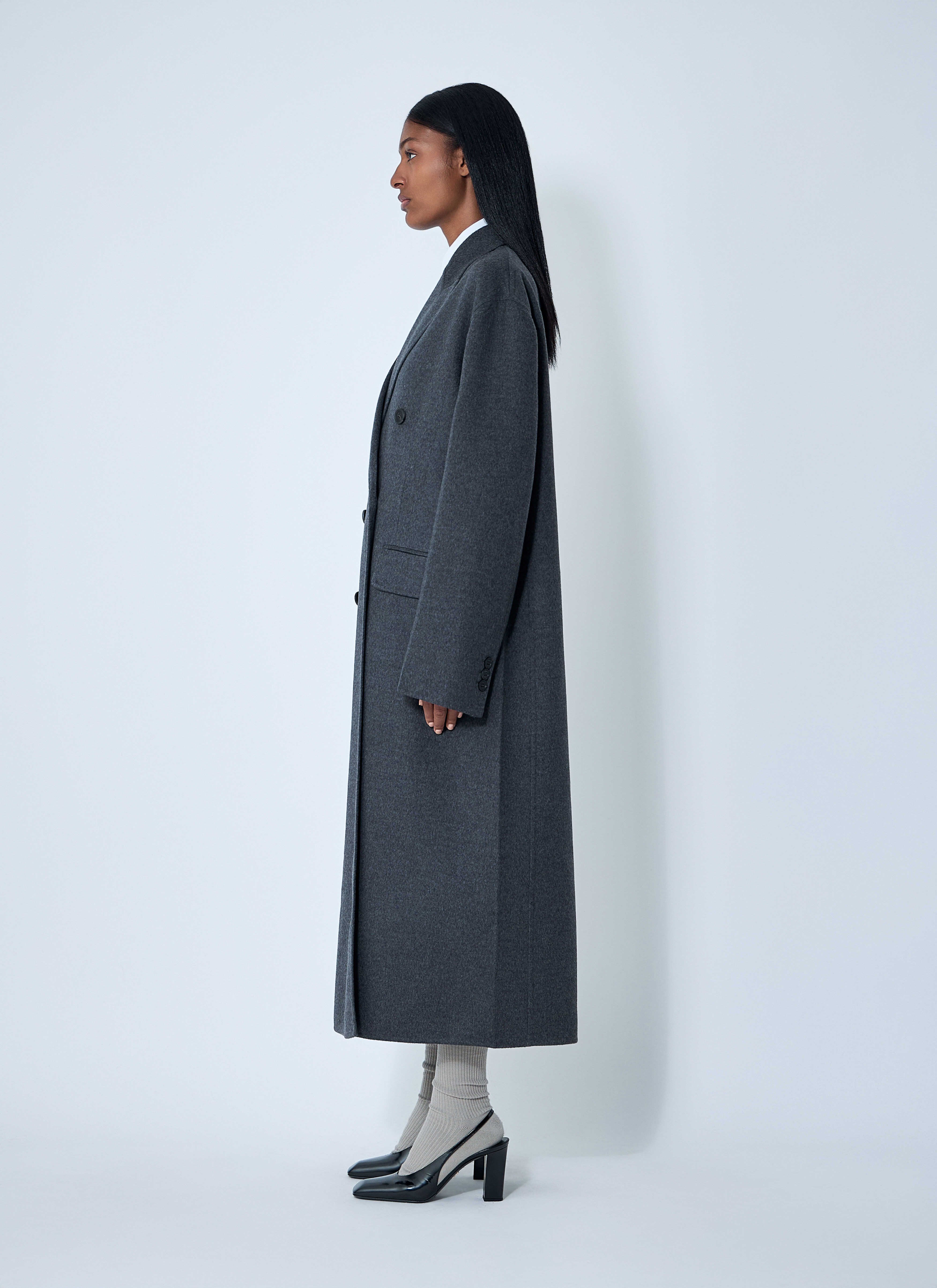 Long Wool-Blend Coat - 3