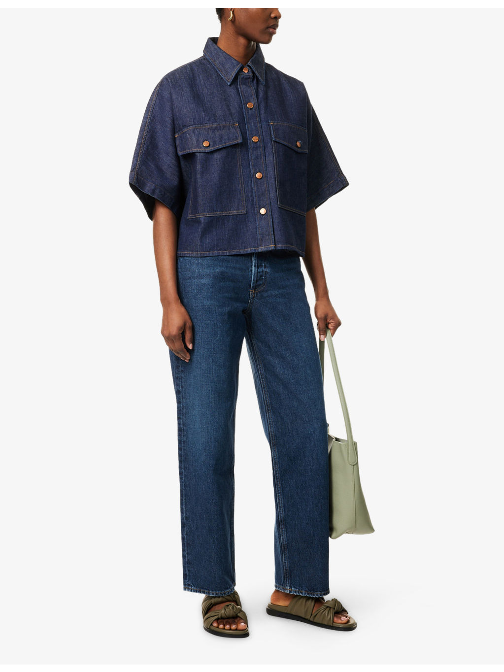 V-Waist Baggy-Fit Denim Jeans - 2
