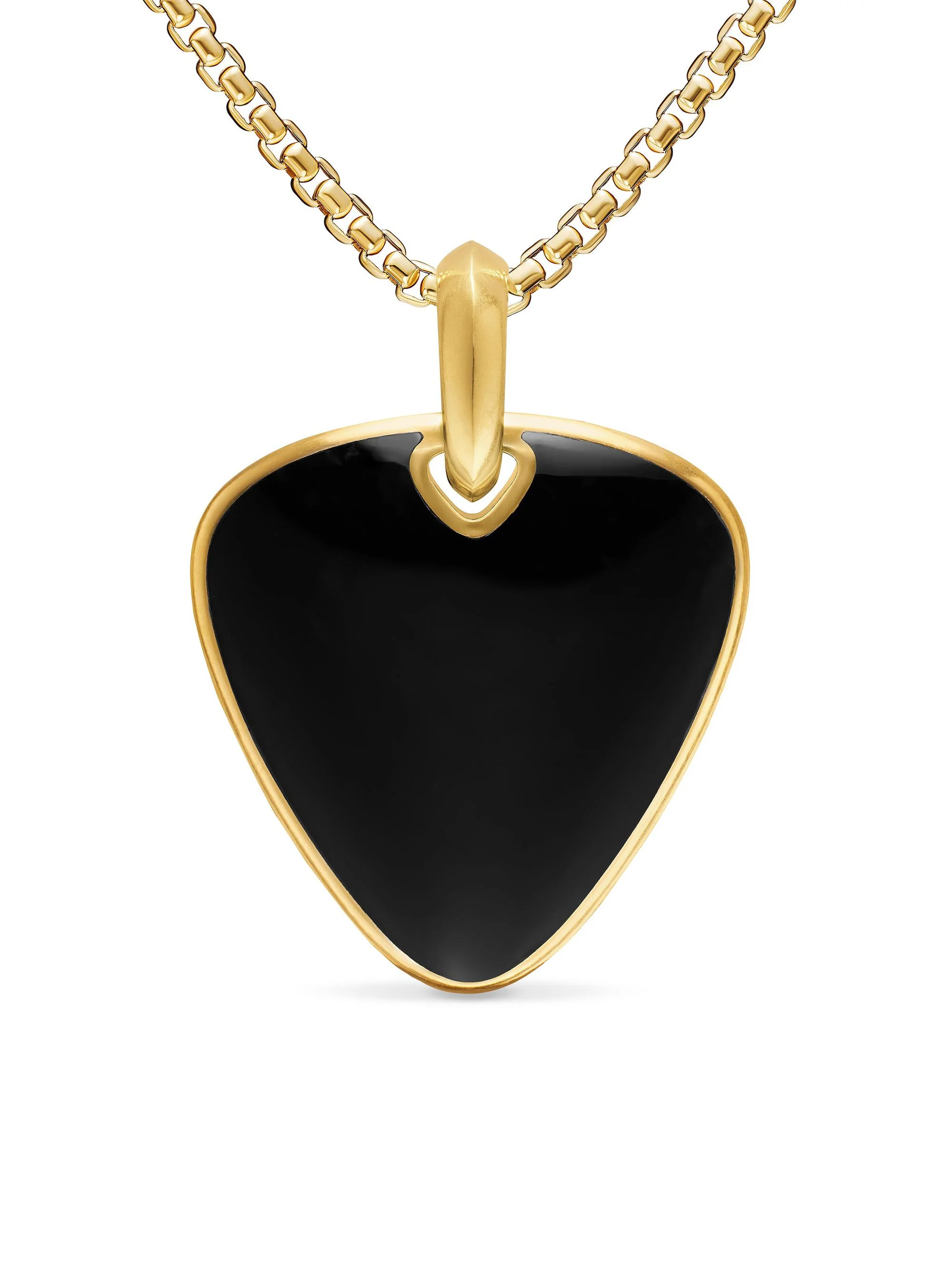 Men's Streamline Pick Amulet in 18K Yellow Gold - Black Onyx - 1
