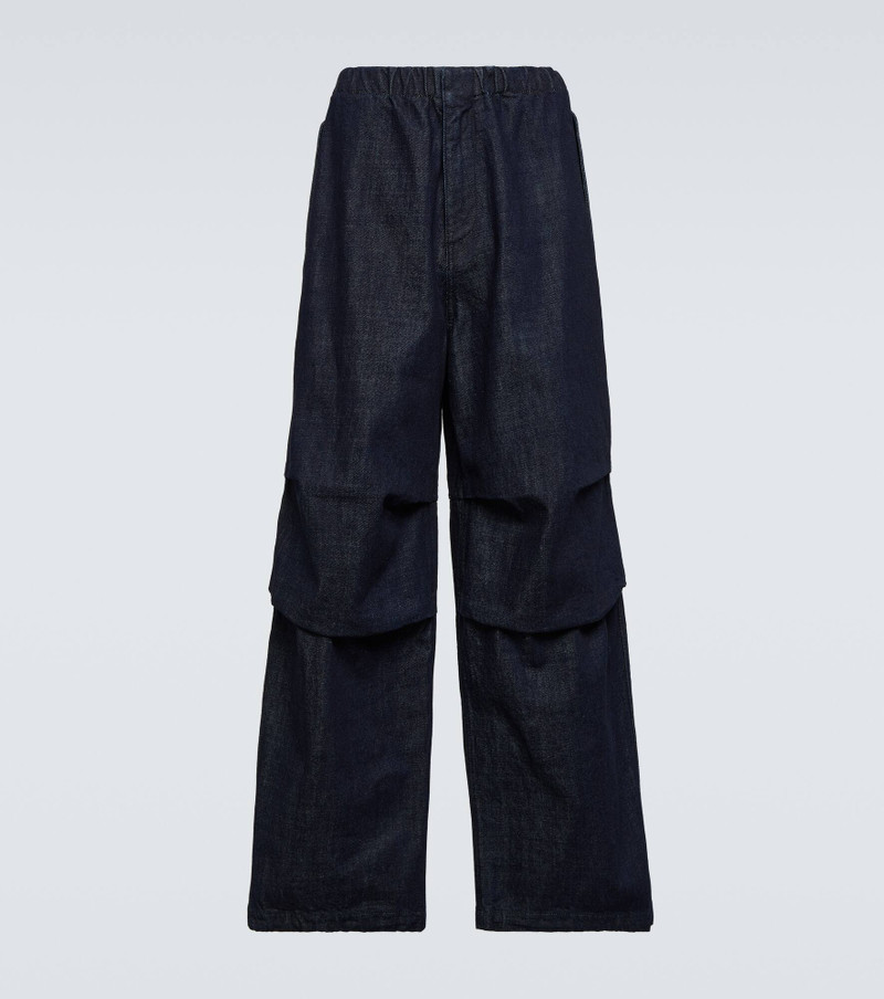 Draped denim pants - 1