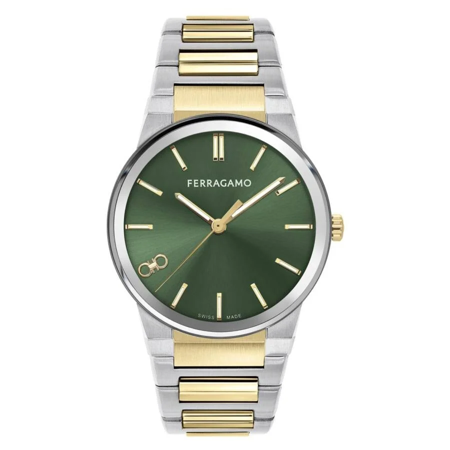 Ferragamo Infinity Sapphire Quartz Green Dial Men's Watch SFST00324 - 1