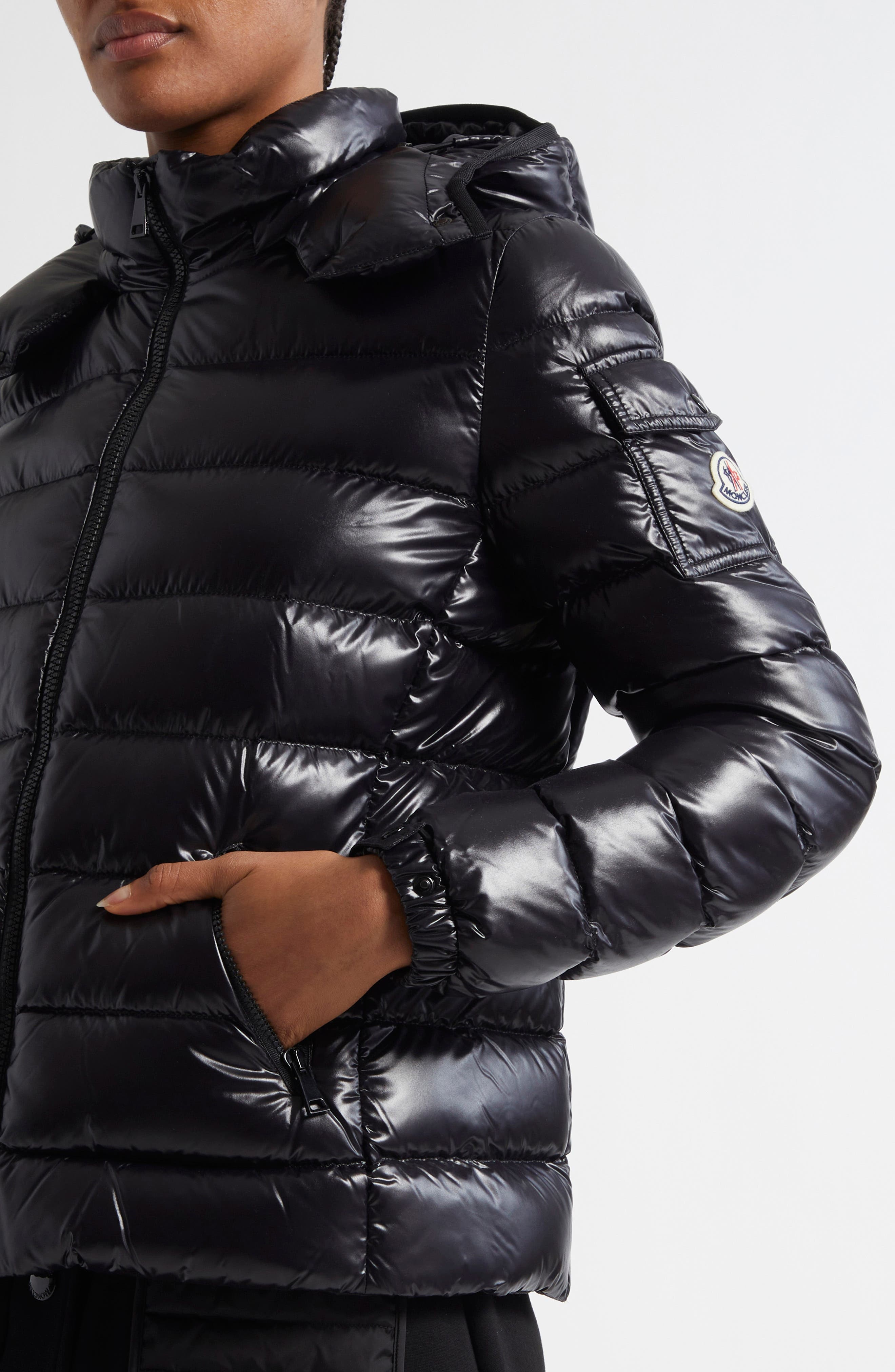 Moncler Bady Water Resistant Down Puffer Jacket in U99-Dark Black at Nordstrom - 4