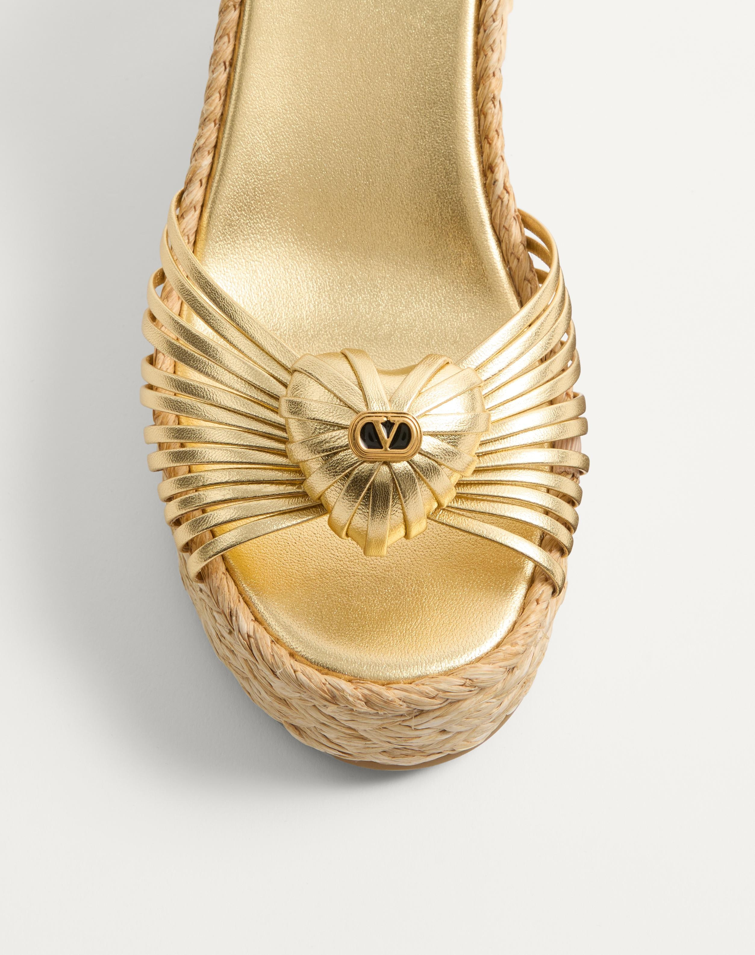 ROYAL WEDGE SANDAL IN LAMINATED NAPPA LEATHER 100MM - 6