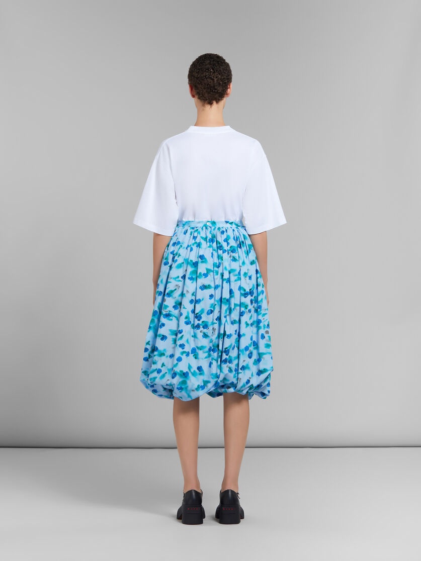 LIGHT BLUE POPLIN BALLOON MIDI SKIRT WITH REVERIE PRINT - 3