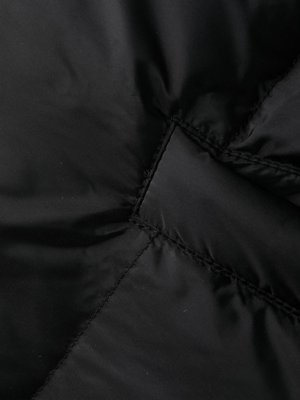 logo-print belted puffer - 7