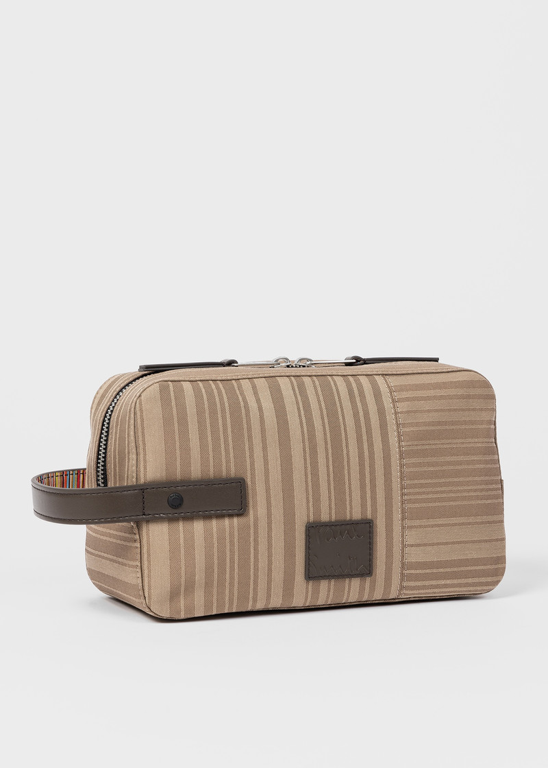 Paul Smith Sand 'Shadow Stripe' Wash Bag outlook