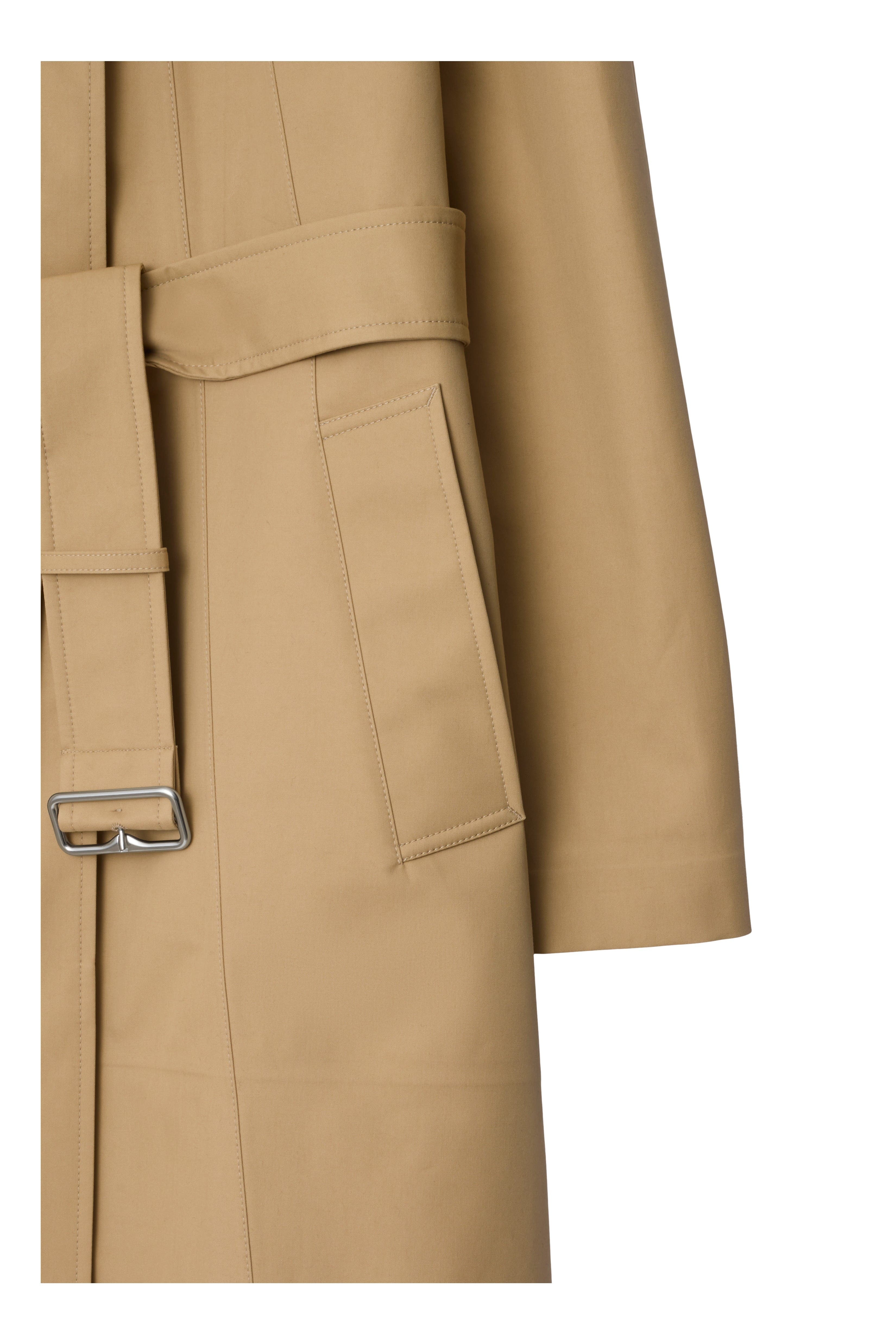 burberry Mid-length Bonded Cotton Car Coat in Flax Beige at Nordstrom - 5