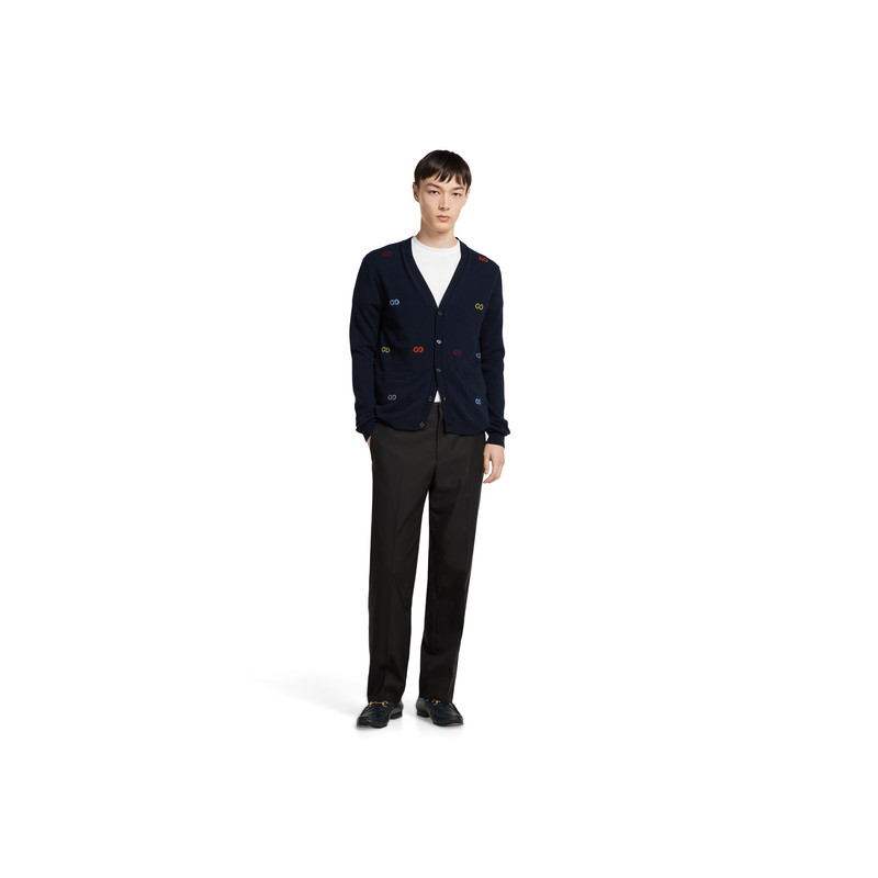 GUCCI Fine cashmere cardigan with intarsia outlook